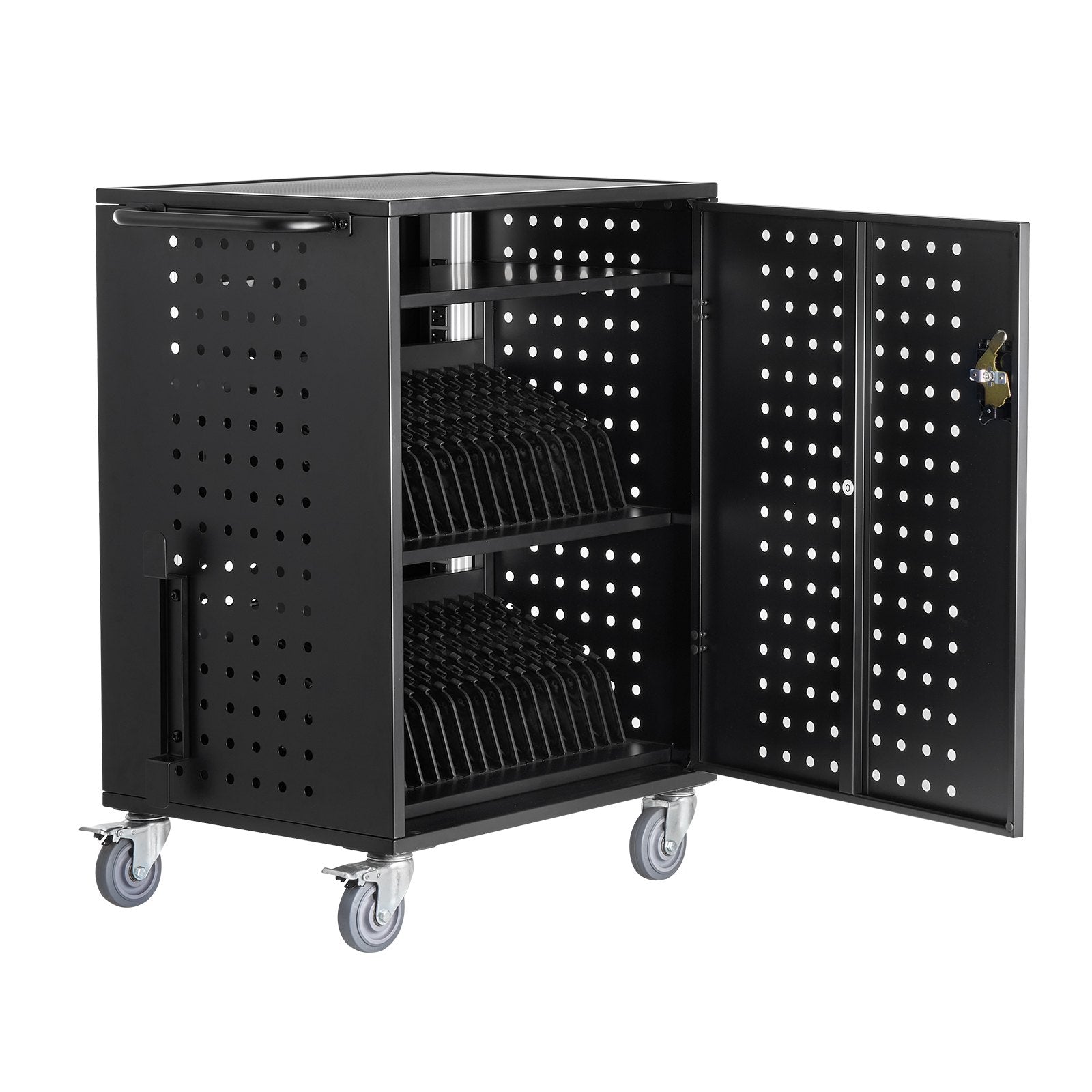 VEVOR Charging Cart Mobile Locking Charging Cart 36 Devices for Laptop & Tablet 