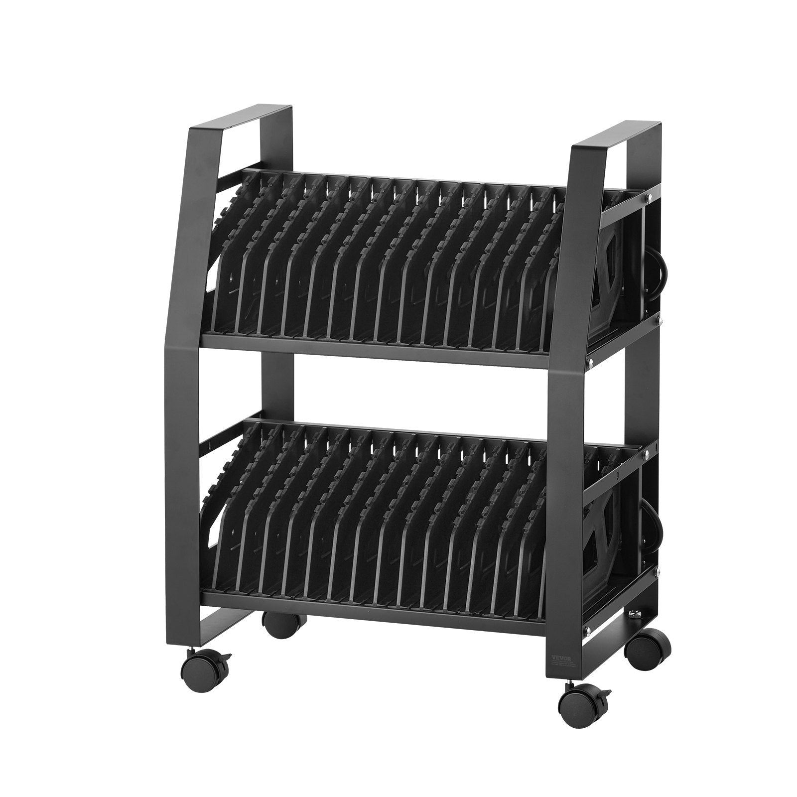 32 Device Mobile Laptop Charging Cart with Wheels Open Charging Station for Tablets and Laptops up to 15.6"