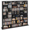 8-Tier Media Storage Cabinet for CDs, DVDs, Books & Games – 24 Adjustable Multimedia Organizer with Anti-Tip Kit, Black
