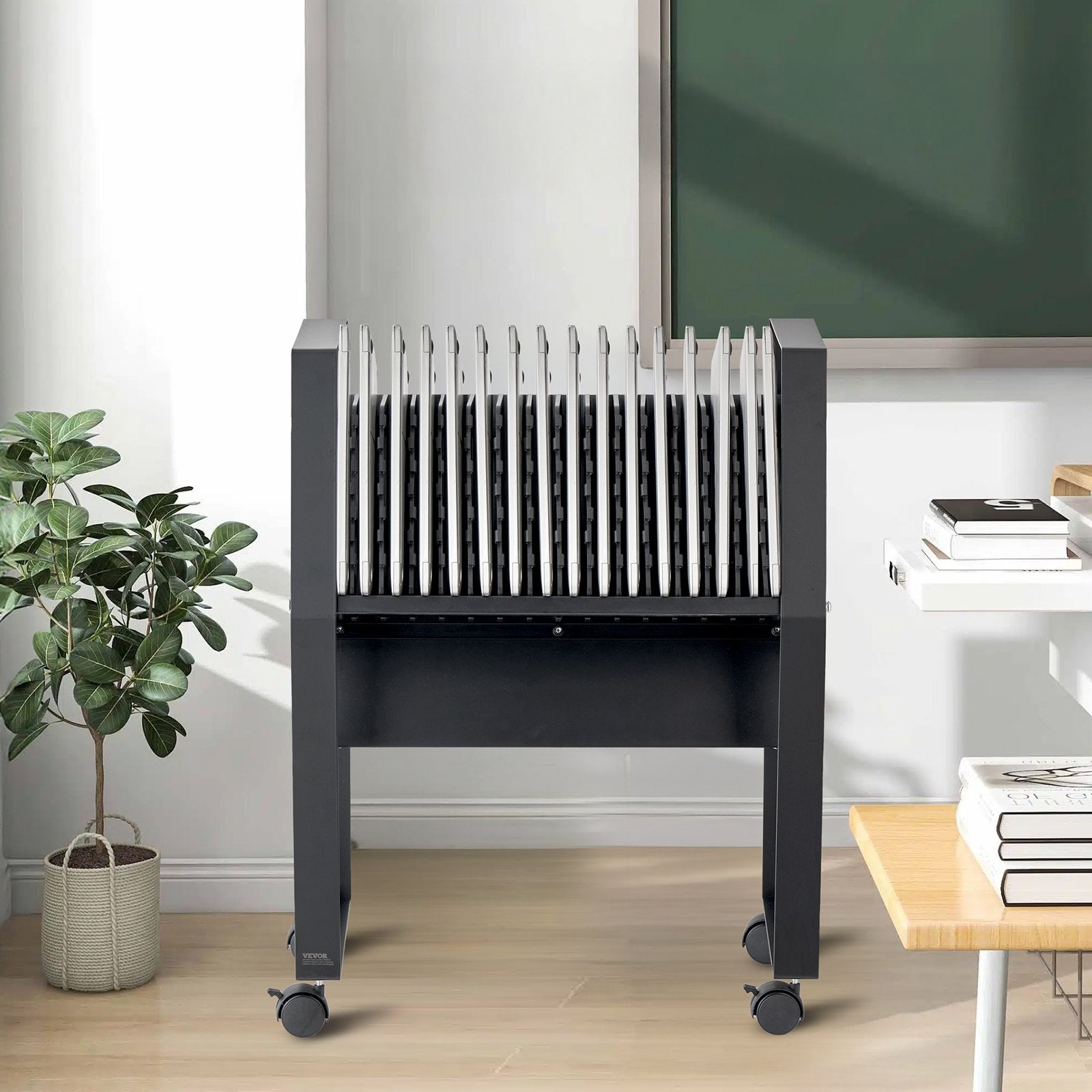VEVOR Charging Cart Mobile Open Charging Cart 16 Devices for Laptop and Tablet 