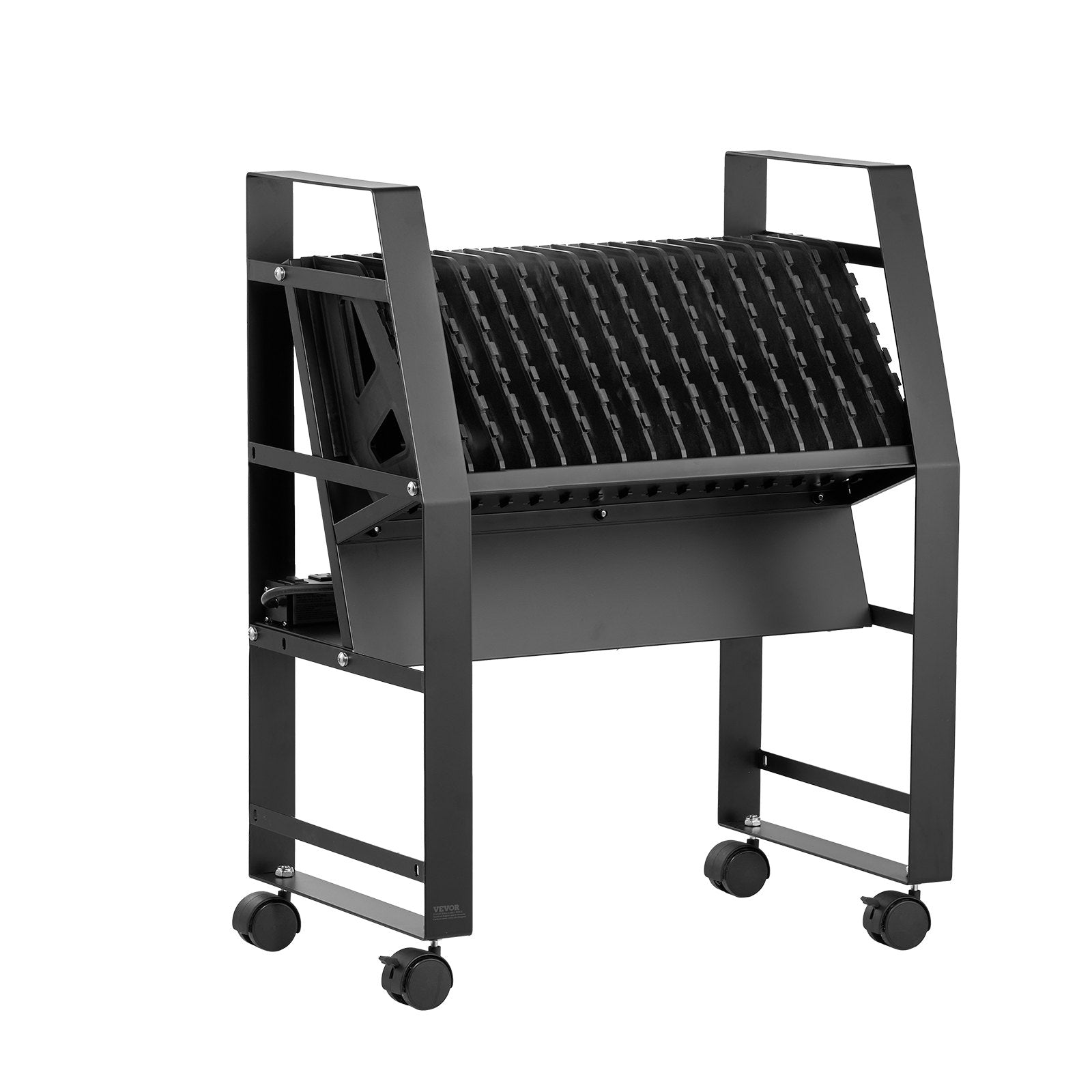 VEVOR Charging Cart Mobile Open Charging Cart 16 Devices for Laptop and Tablet 