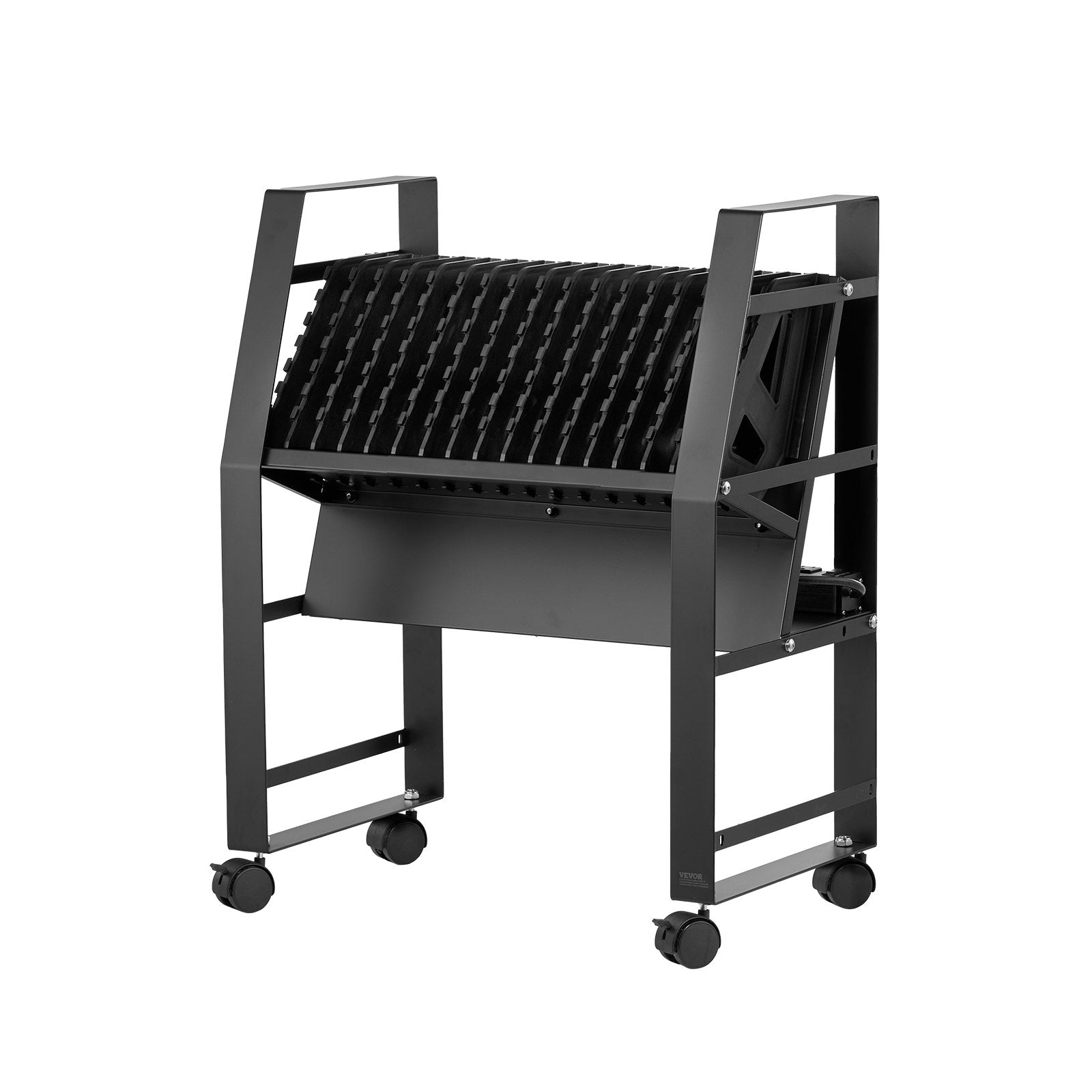 VEVOR Charging Cart Mobile Open Charging Cart 16 Devices for Laptop and Tablet 