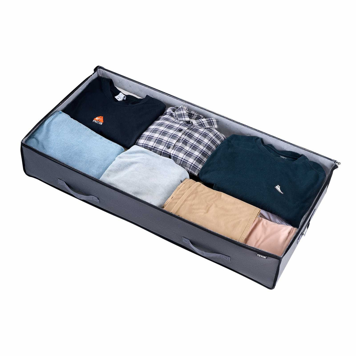 Under Bed Storage Containers with Clear Lids, Foldable Clothes & Shoe Organizer Bins, 4-Pack & 6-Pack