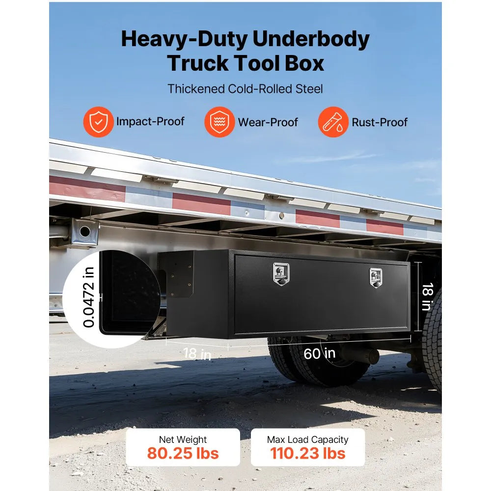 60" Underbody Truck Tool Box – Heavy-Duty Steel Storage Chest