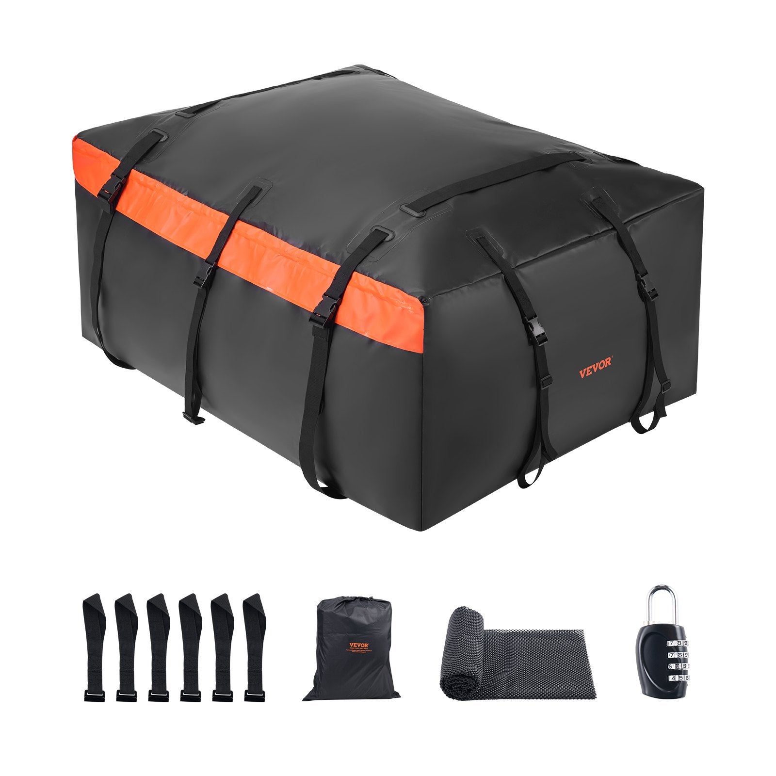 VEVOR Car Rooftop Cargo Carrier Bag 20 Cubic Feet 840D PVC Car Roof Luggage Bag 