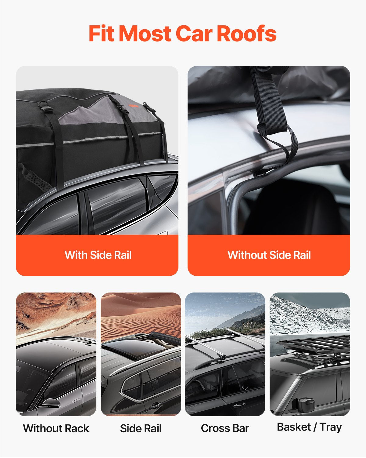 VEVOR Car Rooftop Cargo Carrier Bag 21 Cubic Feet Cargo Carrier for Car Roof 