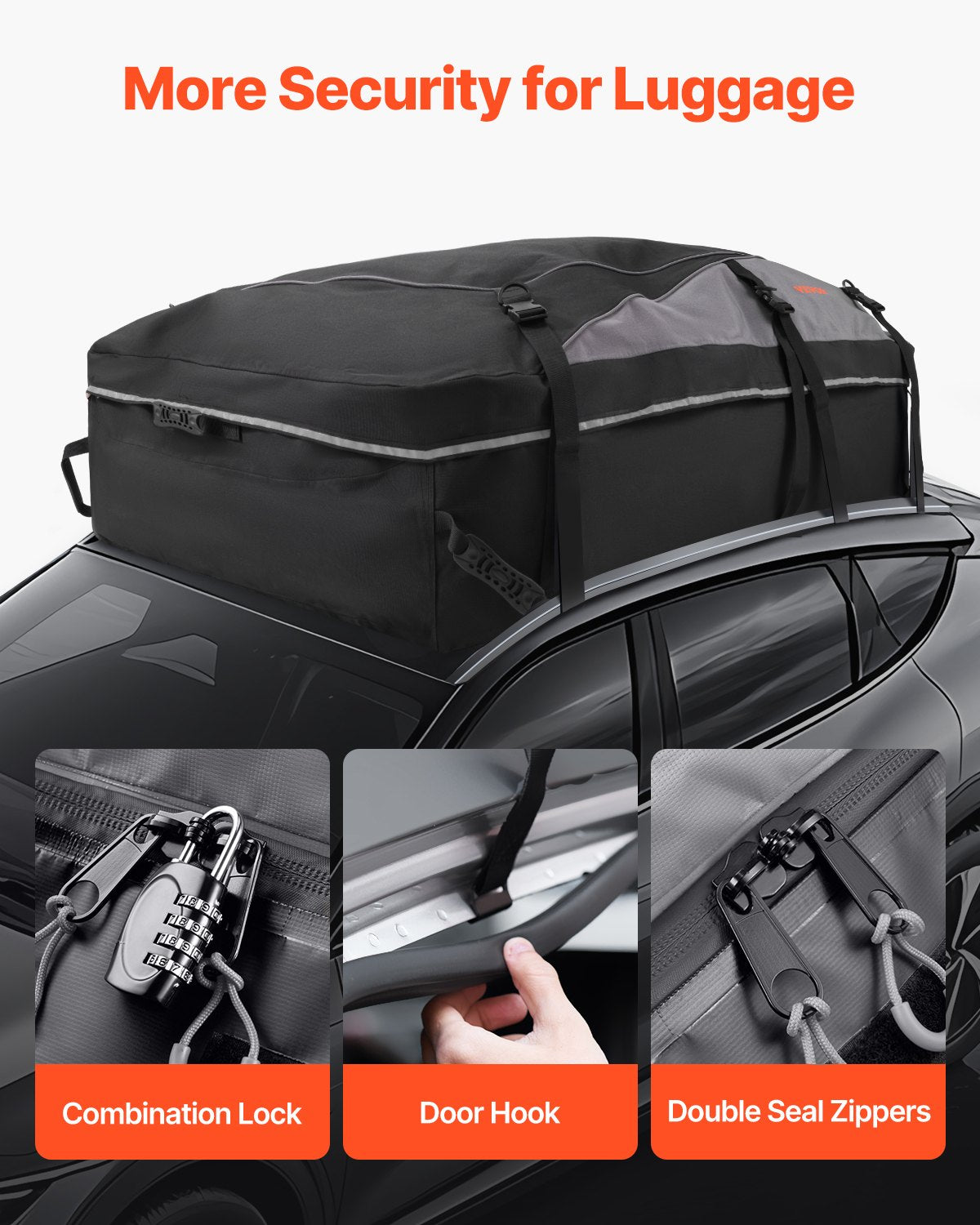 VEVOR Car Rooftop Cargo Carrier Bag 21 Cubic Feet Cargo Carrier for Car Roof 