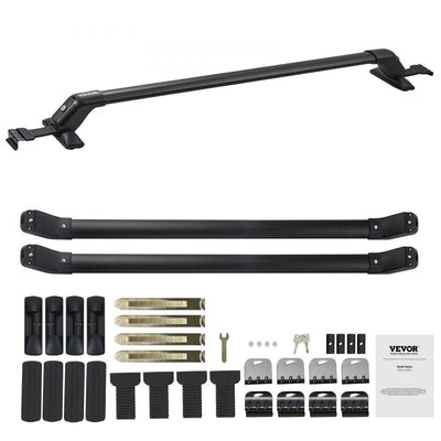 VEVOR Universal Roof Rack Cross Bars, 41.3" Aluminum Roof Rack Crossbars, Fit Roof without Side Rail, 155 lbs Load Capacity, Adjustable Bare Roof Crossbars with Locks, for SUVs, Sedans, and Vans 