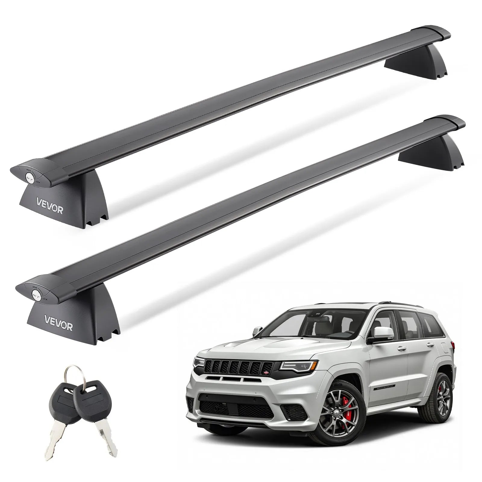 VEVOR Roof Rack Cross Bar for Jeep Grand Cherokee 2014-2023/2011-2021 with Rails