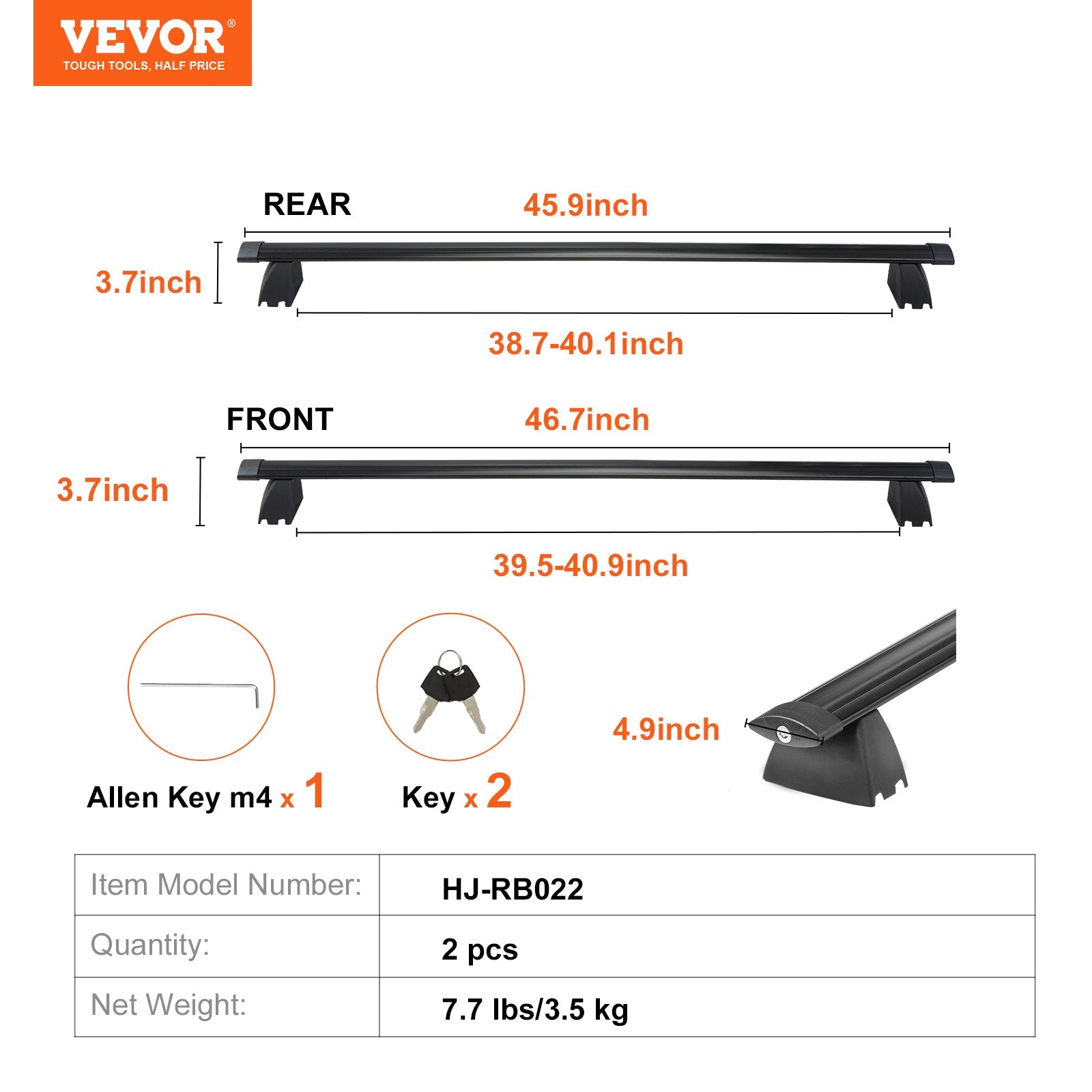 VEVOR Roof Rack Cross Bars, Compatible with 2011-2021 Jeep Grand Cherokee with Grooved Side Rails, 200lbs Load Capacity, Aluminum Crossbars with Locks, for Rooftop Cargo Carrier Bag Luggage Kayak Bike 