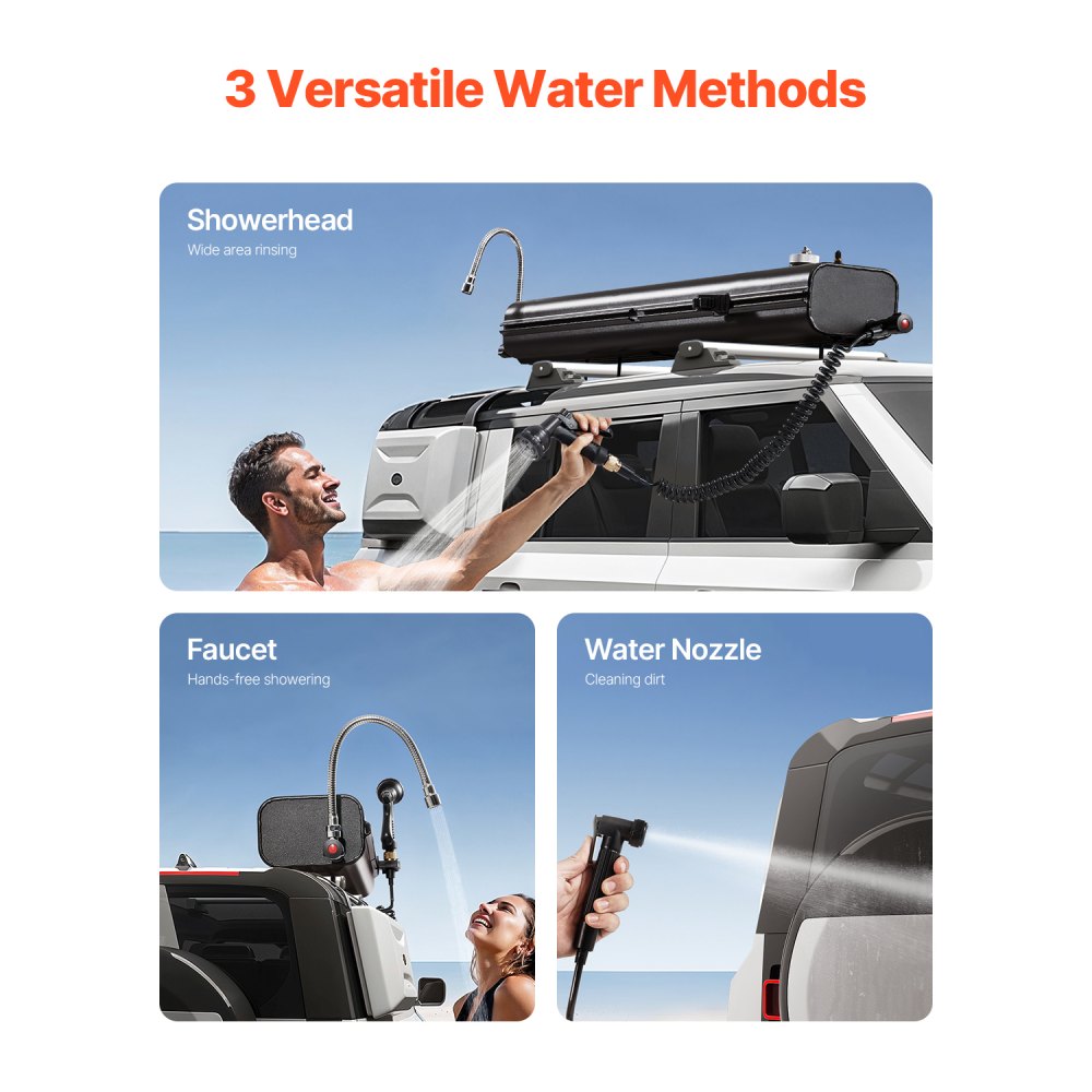 VEVOR 4.5 Gal Roof Rack Water Tank Portable Water Tank with Splash-Guard Panel 