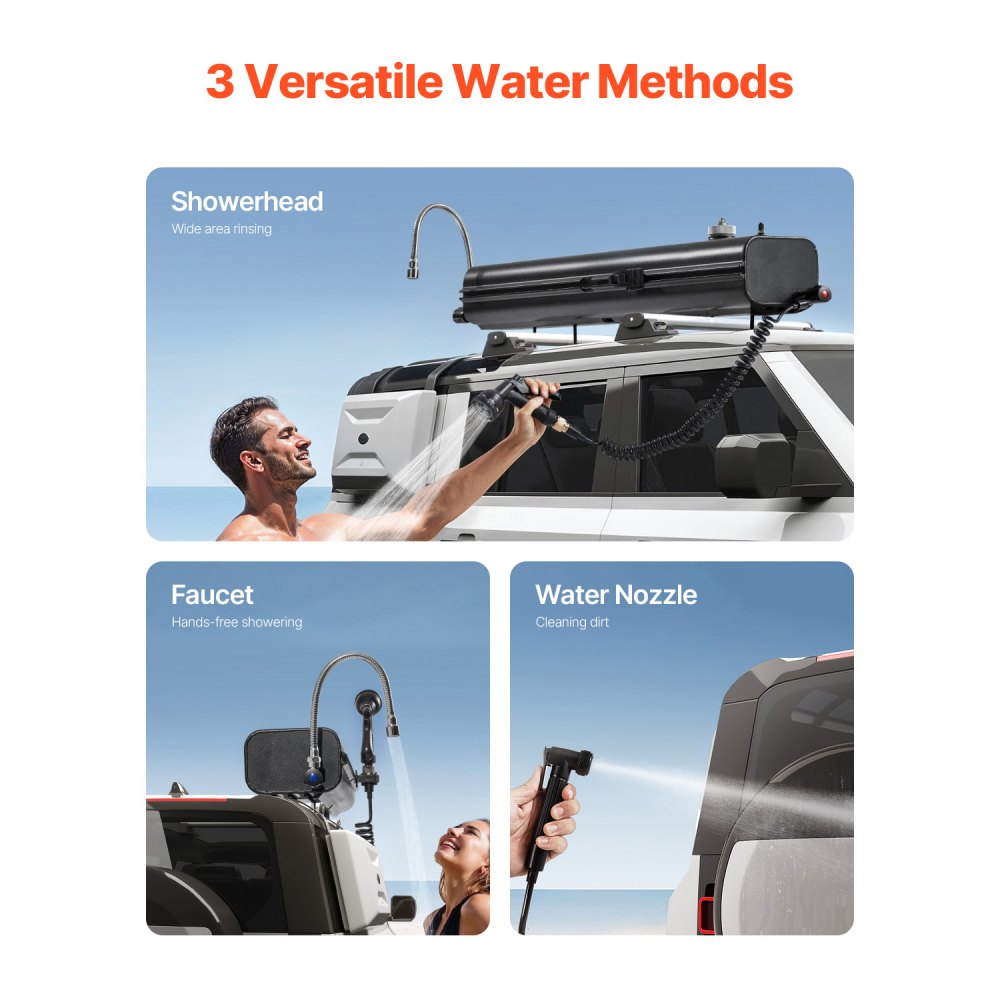 VEVOR 4 Gal Roof Rack Water Tank Portable Water Tank with Splash-Guard Panel 