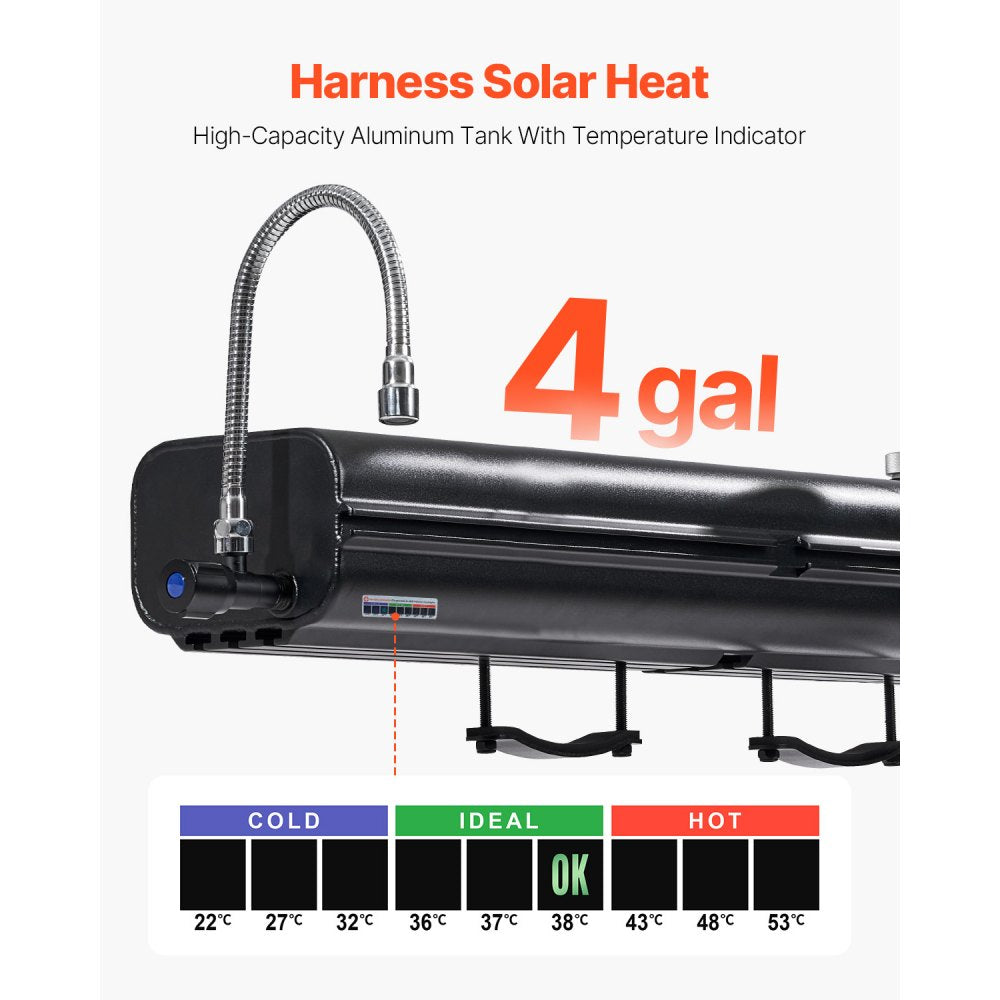 VEVOR 4 Gal Roof Rack Water Tank Portable Water Tank with Splash-Guard Panel 