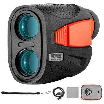 VEVOR Magnetic Golf Rangefinder, 1300 Yards Laser Golfing Hunting Range Finder, 6X Magnification Golfing Accessory with Distance Measuring, High-Precision Flag Lock Vibration, Slope, USB Charge 