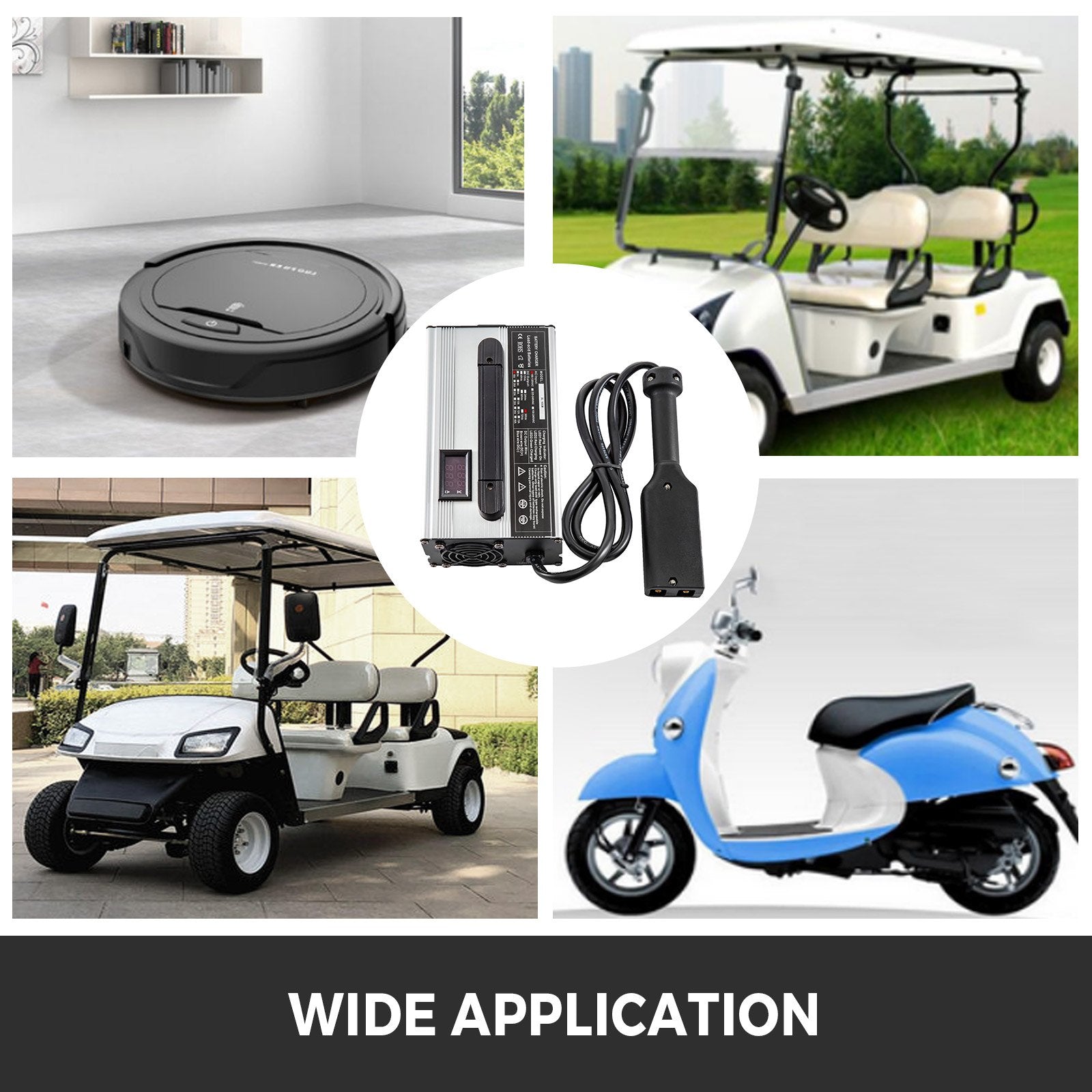 VEVOR 36V 18A Golf Cart Battery Charger Powerwise Plug with LED Indicator Lights 110V Club Car Charger for EzGo Ez-Go TXT Medalist D Style 