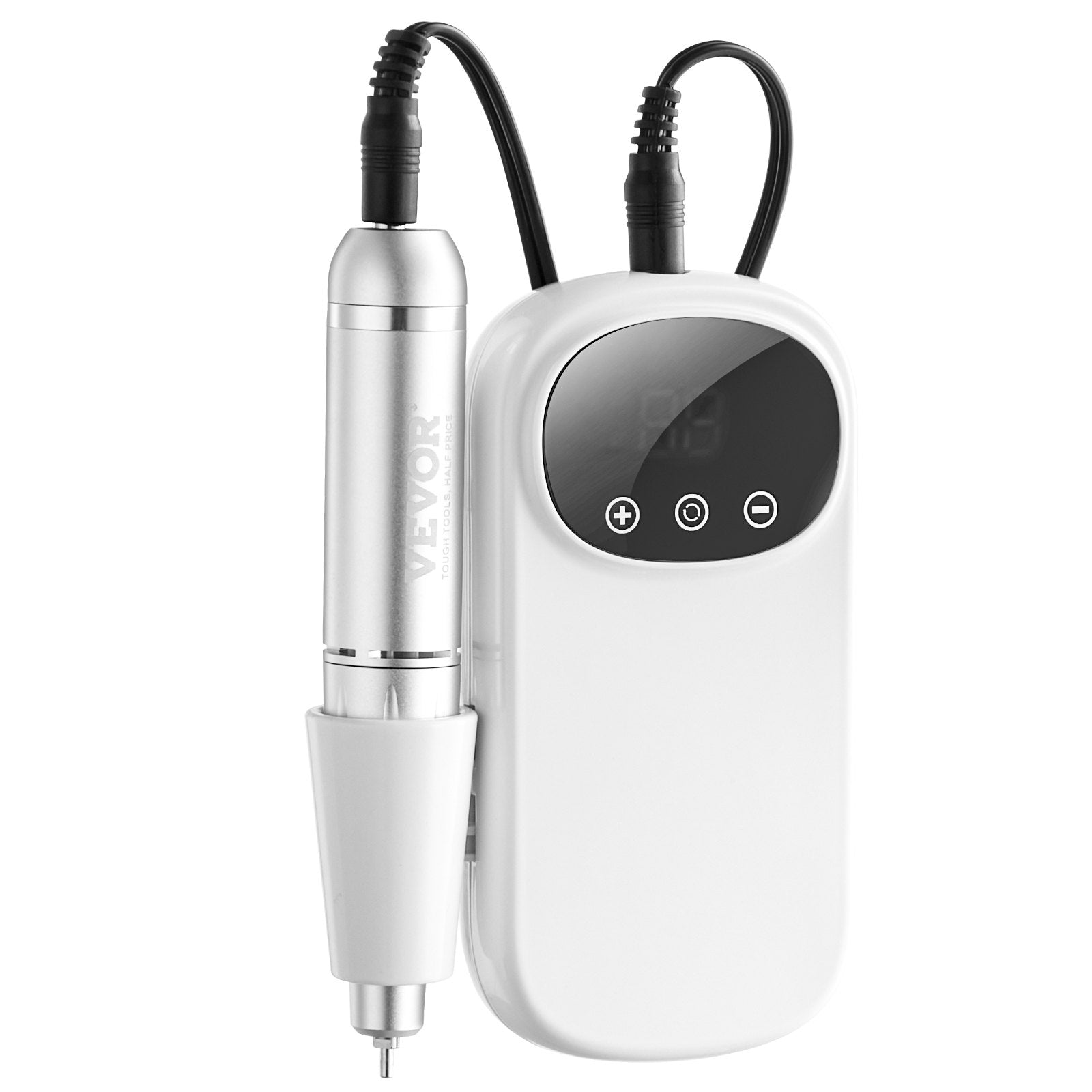 VEVOR Electric Rechargeable Nail Drill, 35,000RPM Portable Cordless Nail E File Machine, LCD-Display Acrylic Gel Grinder Tool with 6 Bits and 50PCS Sanding Bands for Manicure Pedicure Carve Polish 