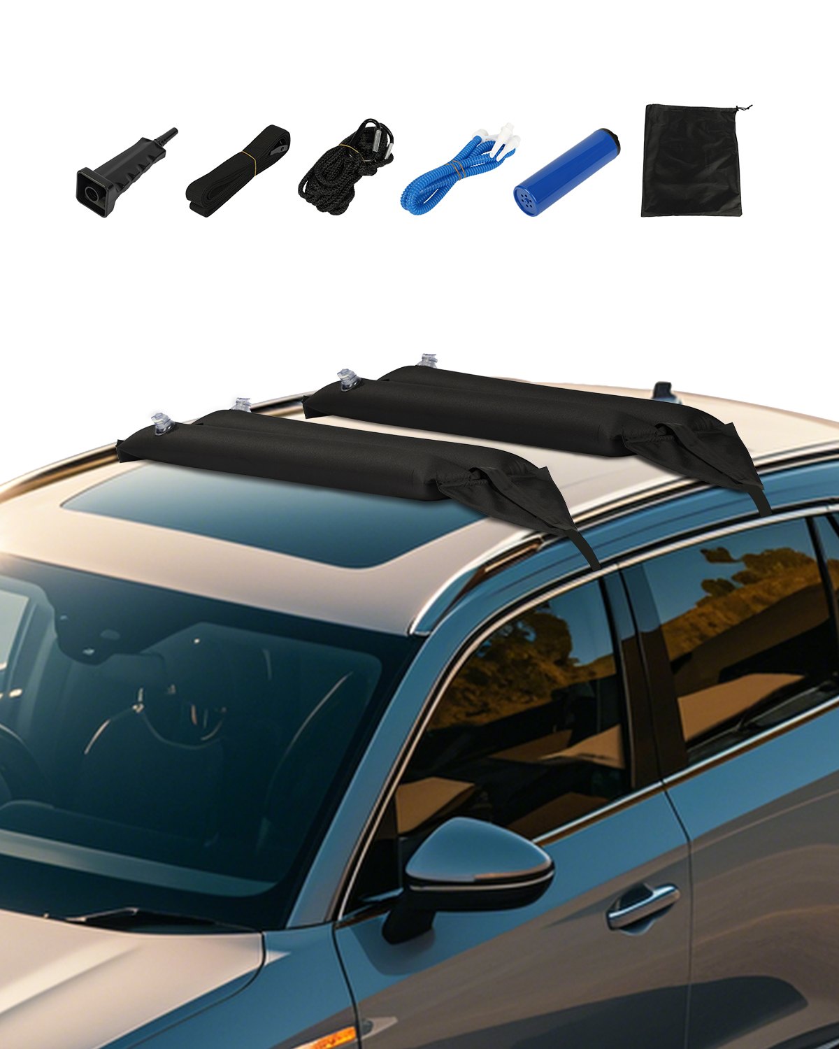 VEVOR Inflatable Roof Rack Pads 88lbs Load Capacity for Kayak Canoe Surfboard 