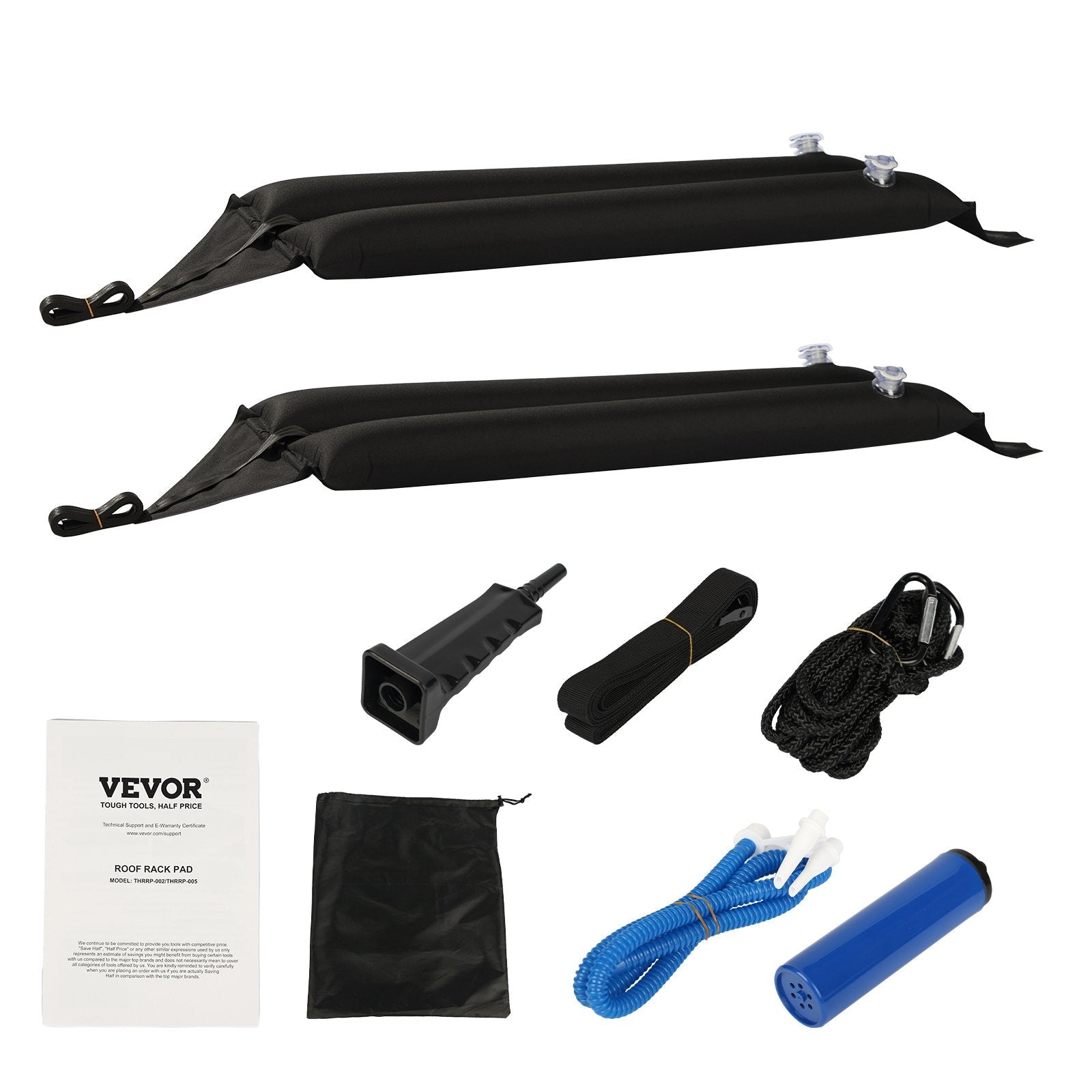 VEVOR Inflatable Roof Rack Pads 88lbs Load Capacity for Kayak Canoe Surfboard 