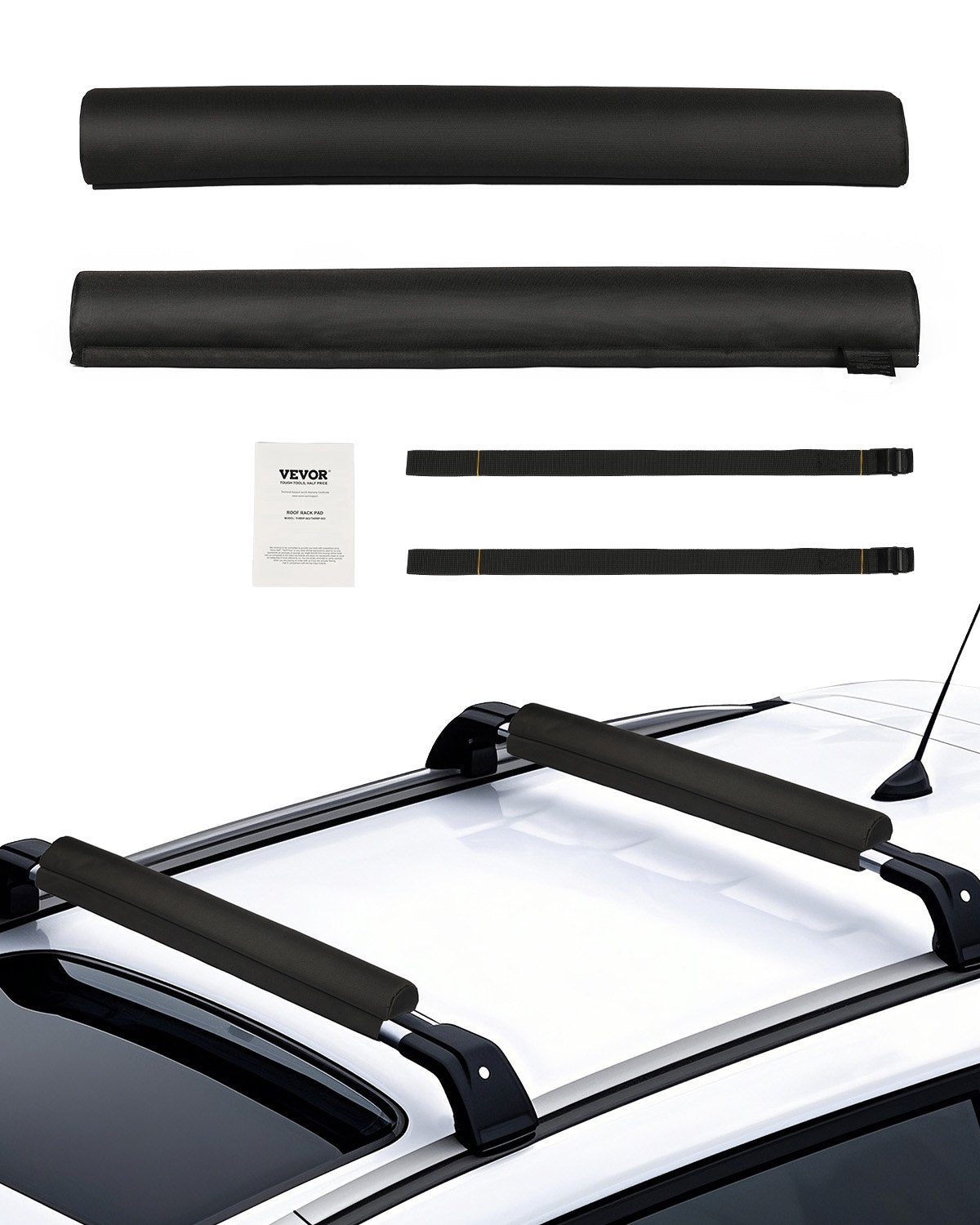 VEVOR Roof Rack Pads for Crossbar 88lbs Load Capacity for Kayak Canoe Surfboard 