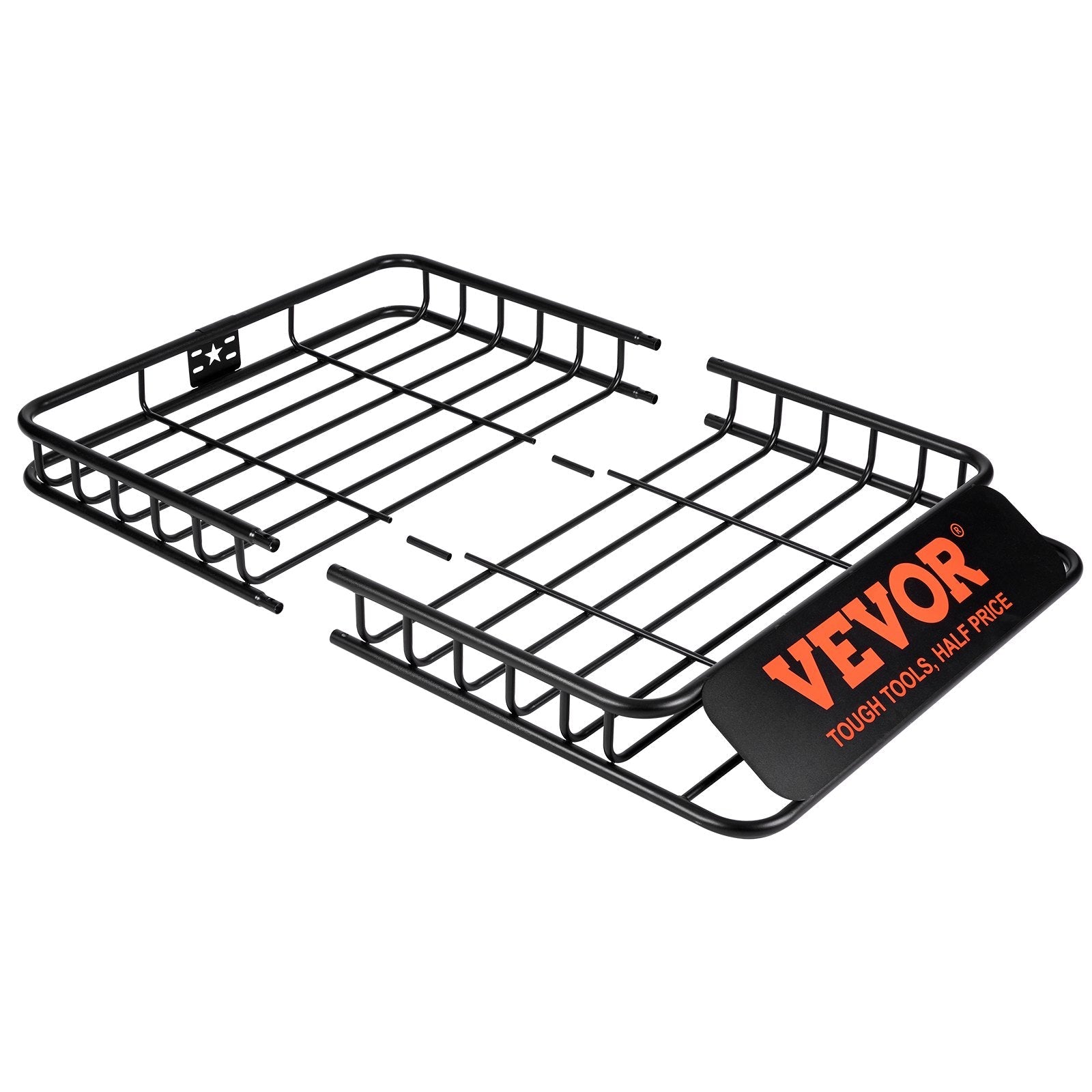 VEVOR Roof Rack Cargo Basket, 46" x 36" x 4.5" Rooftop Cargo Carrier, Heavy-duty 200 LBS Capacity Universal Roof Rack Basket, Luggage Holder for SUV, Truck, Vehicle 
