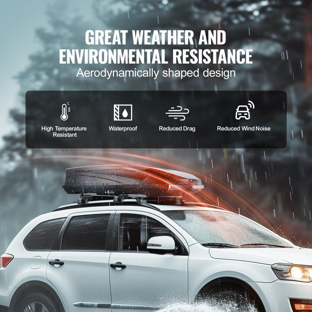 VEVOR Rooftop Cargo Carrier 22 Cubic Feet Luggage Storage Box ABS for SUVs Cars 