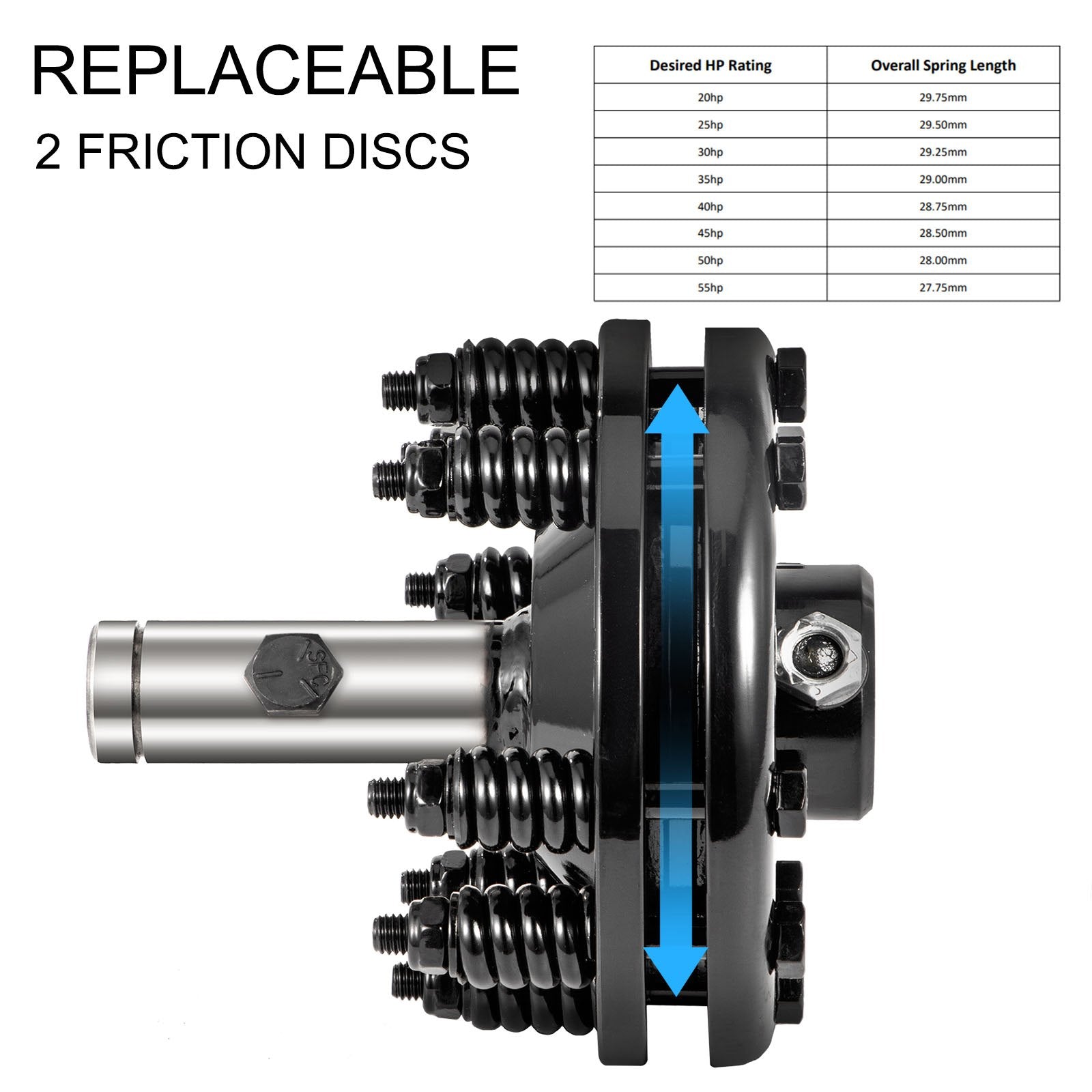 VEVOR Slip Clutch, 1 3/8” PTO Slip Clutch, Smooth Round Ends PTO Friction Clutch, Carburized Steel Tractor Slip Clutch, Adjustable Rotary Cutter Slip Clutch, Black Brush Hog Slip Clutch for PTO Shaft 