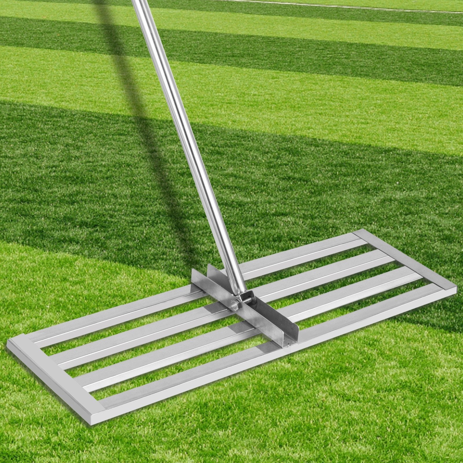 VEVOR Lawn Leveler Tool 17 x 10 in, Lawn Leveling Rake with 77 in Long Handle, Soil Leveling Tool Stainless Steel, Leveling Soil Dirt or Sand Ground Surface for Yard Garden Ground and Golf Lawn 