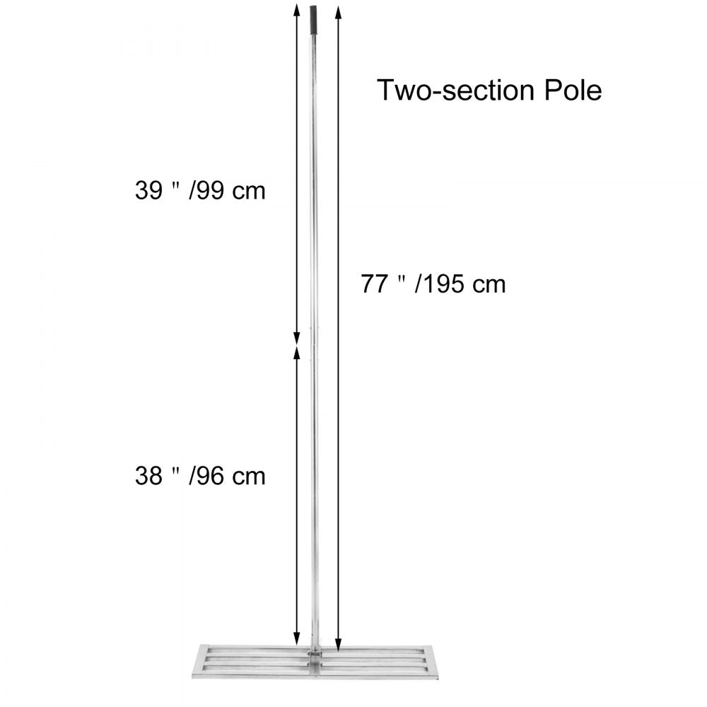 VEVOR Lawn Leveler Tool 30 x 10 in, Lawn Leveling Rake with 77 in Long Handle, Soil Leveling Tool Stainless Steel, Leveling Soil Dirt or Sand Ground Surface for Yard Garden Ground and Golf Lawn 