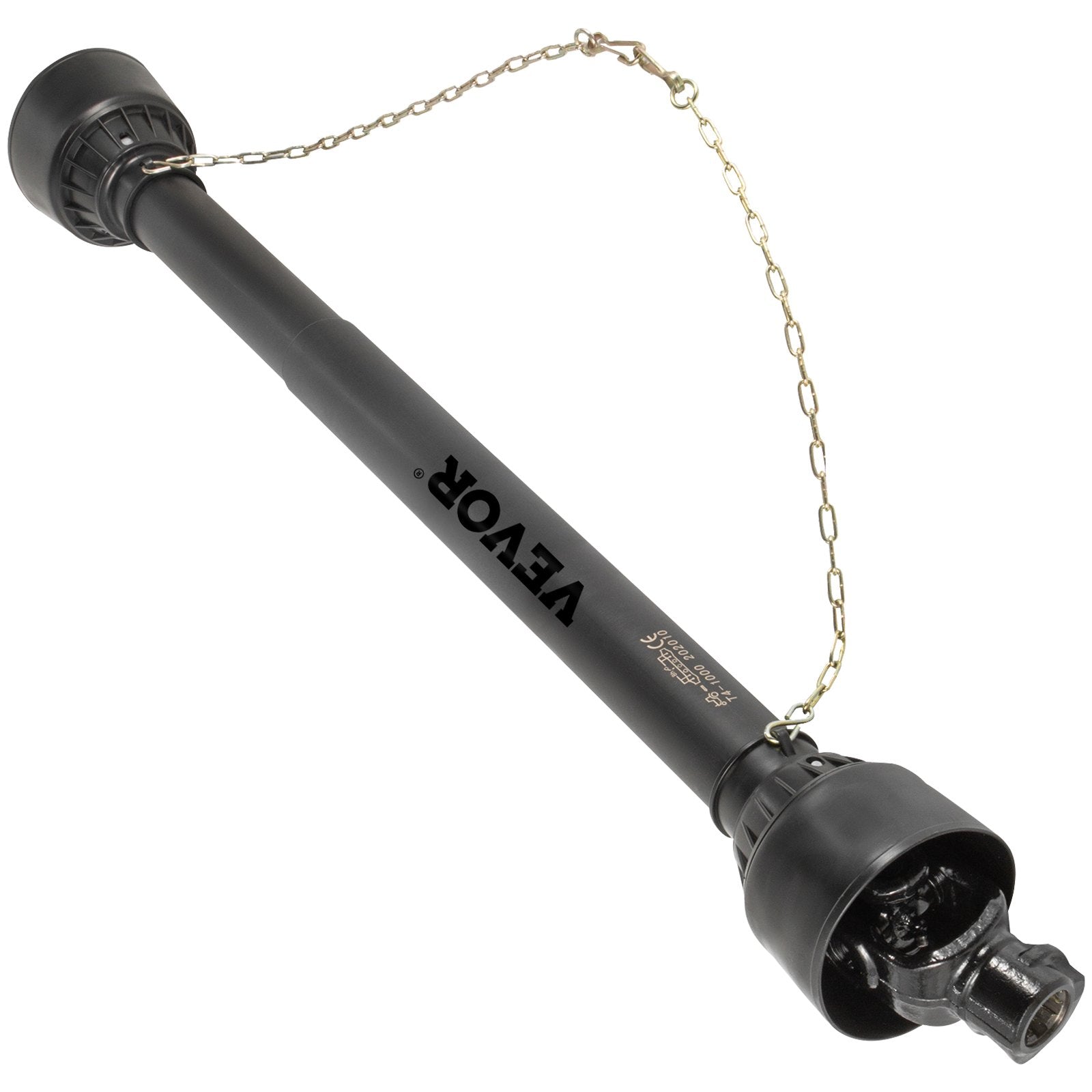 VEVOR PTO Shaft, 1-3/8” PTO Drive Shaft, 6 Spline End Round End PTO Driveline Shaft, Series 4 Tractor PTO Shaft, 39”-55” Brush Hog PTO Shaft, Black PTO Shaft for Bush Hog/Finish Mower/Rotary Cutter 