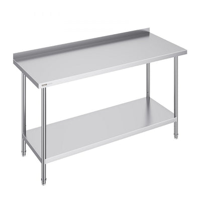 VEVOR 24 x 60 x 36 Inch Stainless Steel Work Table, Commercial Food Prep Worktable Heavy Duty Prep Worktable, Metal Work Table with Adjustable Height for Restaurant, Home and Hotel 