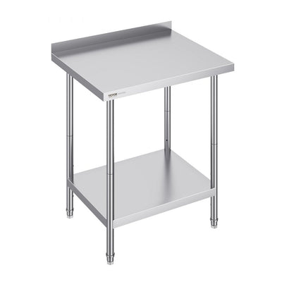 VEVOR 24 x 30 x 36 Inch Stainless Steel Work Table, Commercial Food Prep Worktable Heavy Duty Prep Worktable, Metal Work Table with Adjustable Height for Restaurant, Home and Hotel 