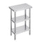 VEVOR Stainless Steel Food Prep Table, 14 x 24 x 34 Inch Commercial Kitchen Worktable, with 2 Adjustable Undershelf, Heavy Duty Prep Table Metal Work Table for BBQ, Kitchen, Home, and Garage