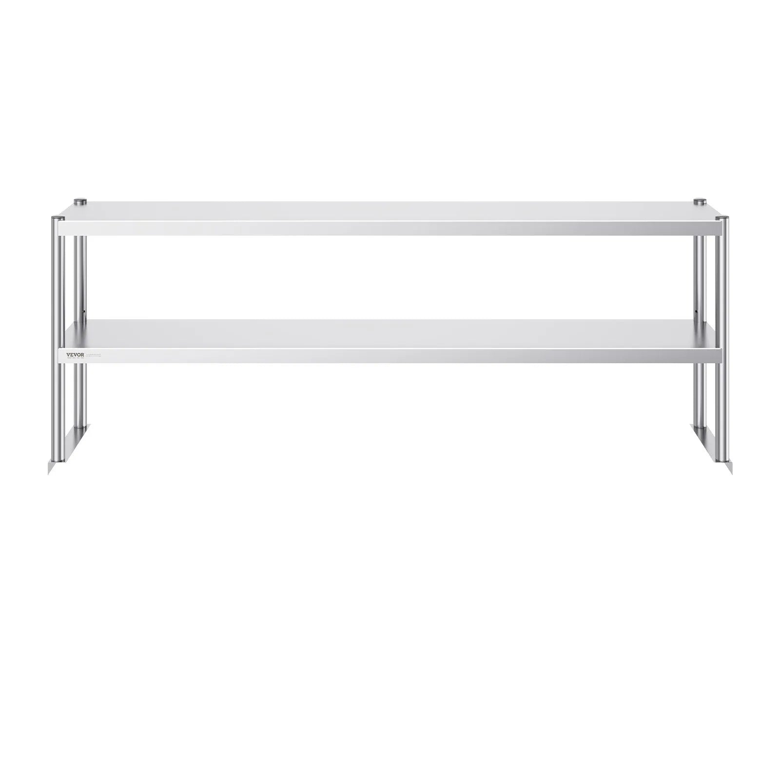 VEVOR Double Overshelf Stainless Steel Overshelf 2-Tier 12"x72" for Prep Table