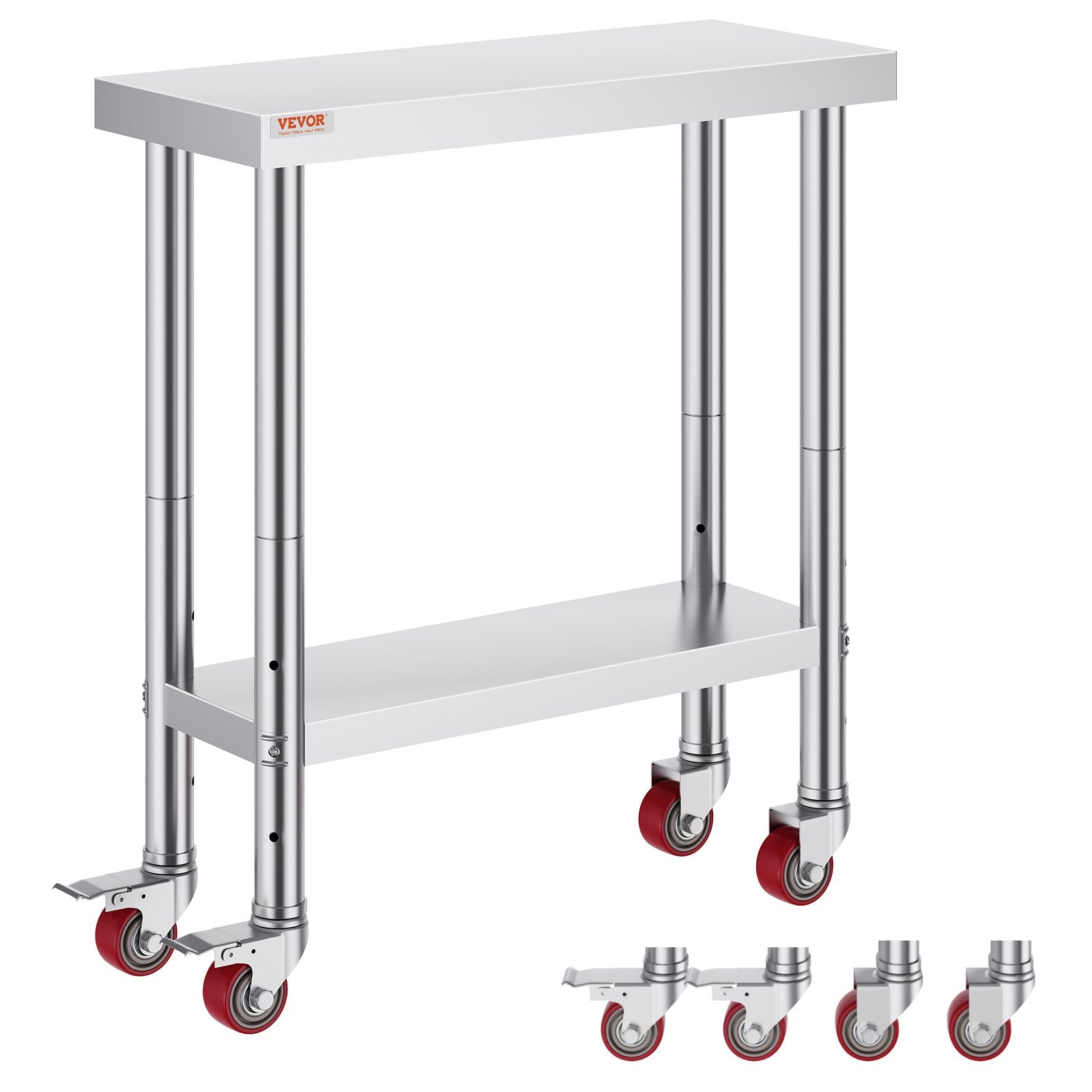 Work Table With Wheels 30"x12" Laundry Room Non-magnetic Table Overshelf Hot 