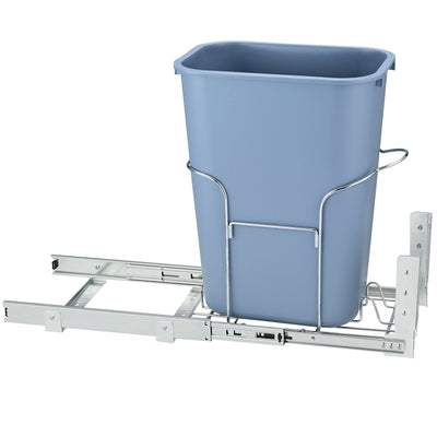 VEVOR Pull-Out Trash Can, 35L Single Bin, Under Mount Kitchen Waste Container with Slide, Handle and Door Mounting Kit, 110 lbs Load Capacity Heavy Duty Garbage Recycling Bin for Kitchen Cabinet, Sink 