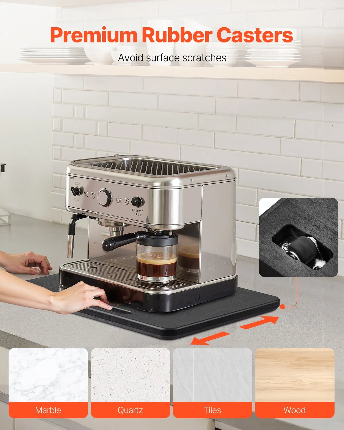 VEVOR Appliance Slider 13 x 16 in Sliding Tray for Coffee Maker Black