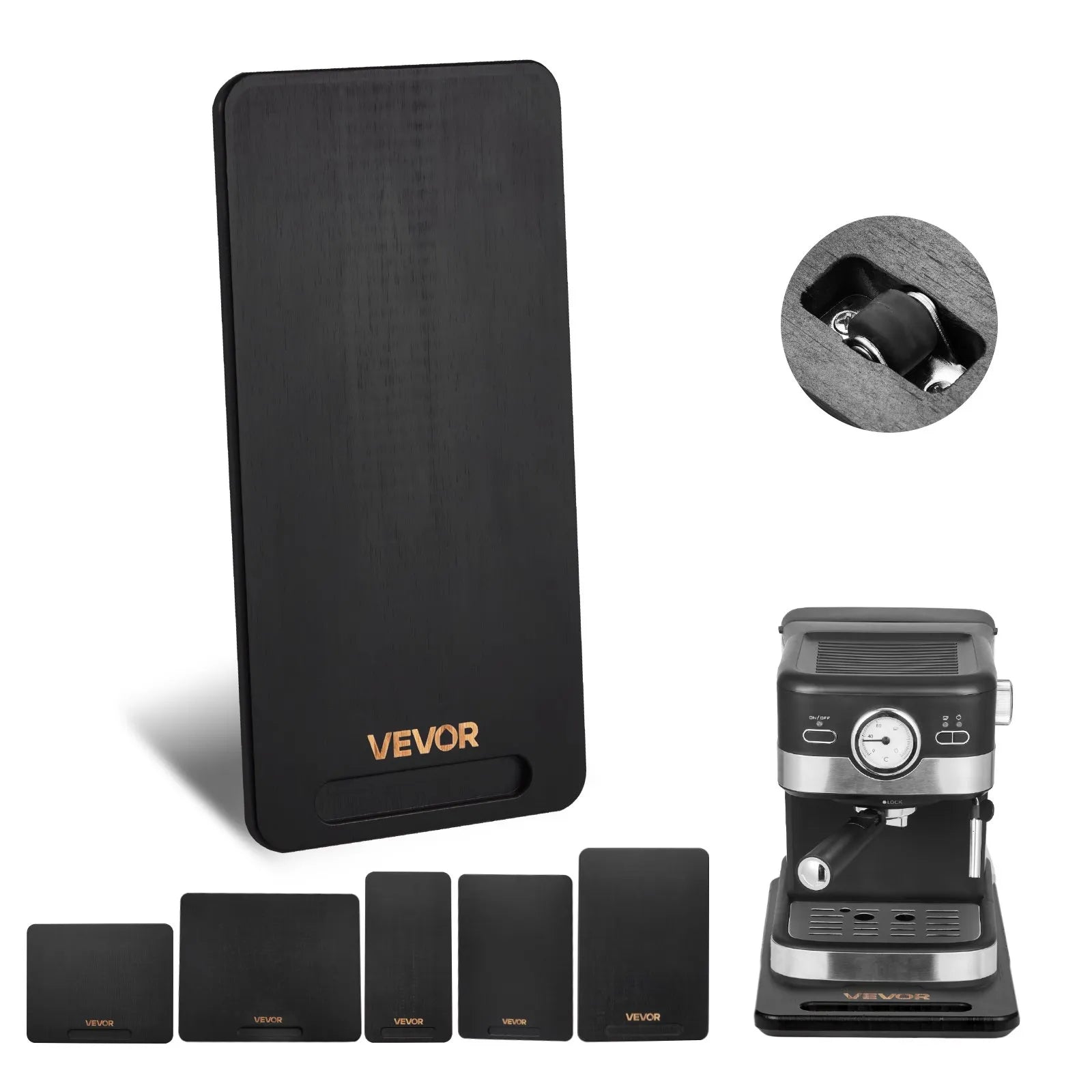 VEVOR Appliance Slider Tray –  Rolling Sliding Tray with Rubber Wheels, Black