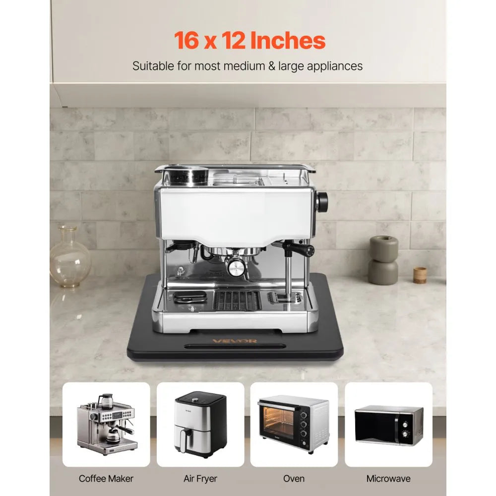 VEVOR Appliance Slider Tray –  Rolling Sliding Tray with Rubber Wheels, Black