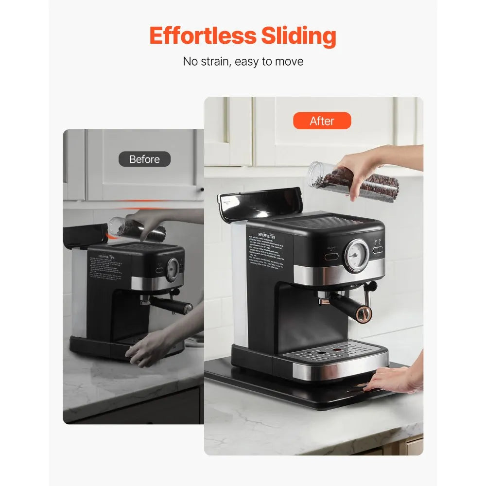 VEVOR Appliance Slider Tray –  Rolling Sliding Tray with Rubber Wheels, Black