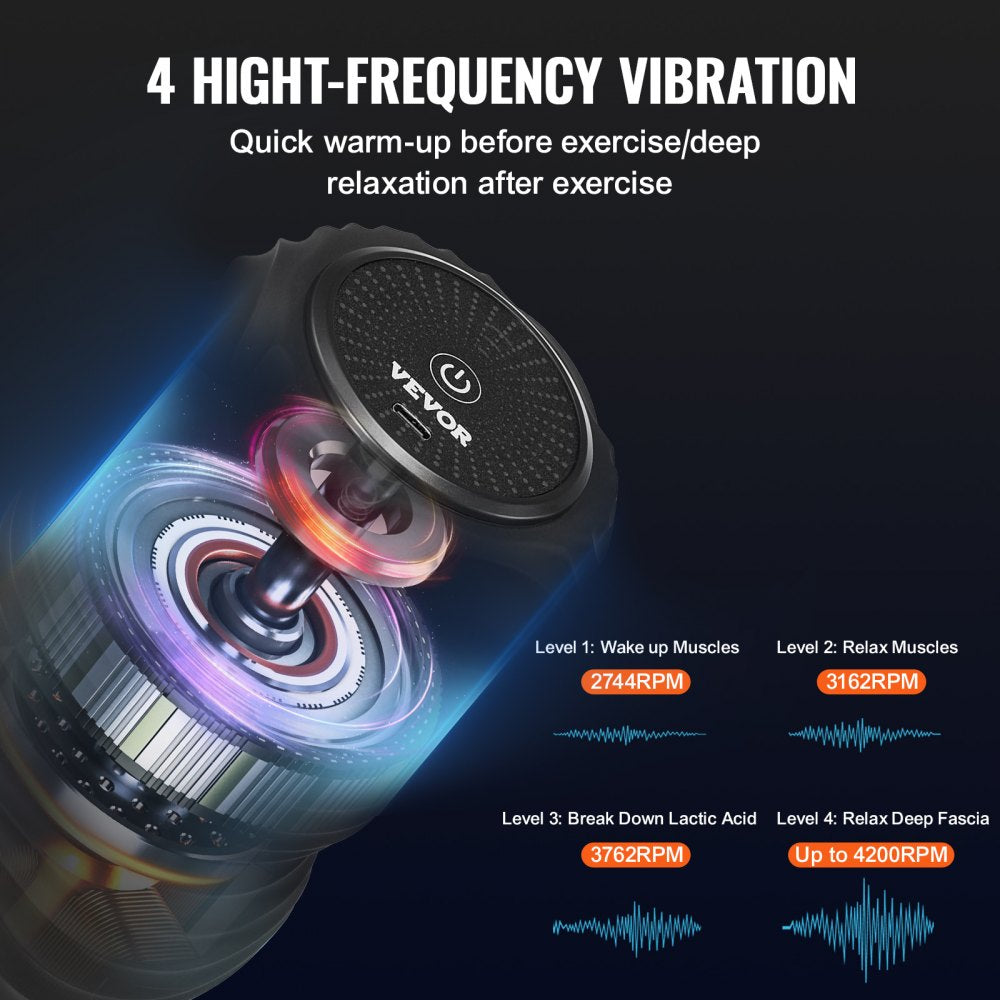 VEVOR Vibrating Peanut Massage Ball 4 Intensities Rechargeable Massage Roller 