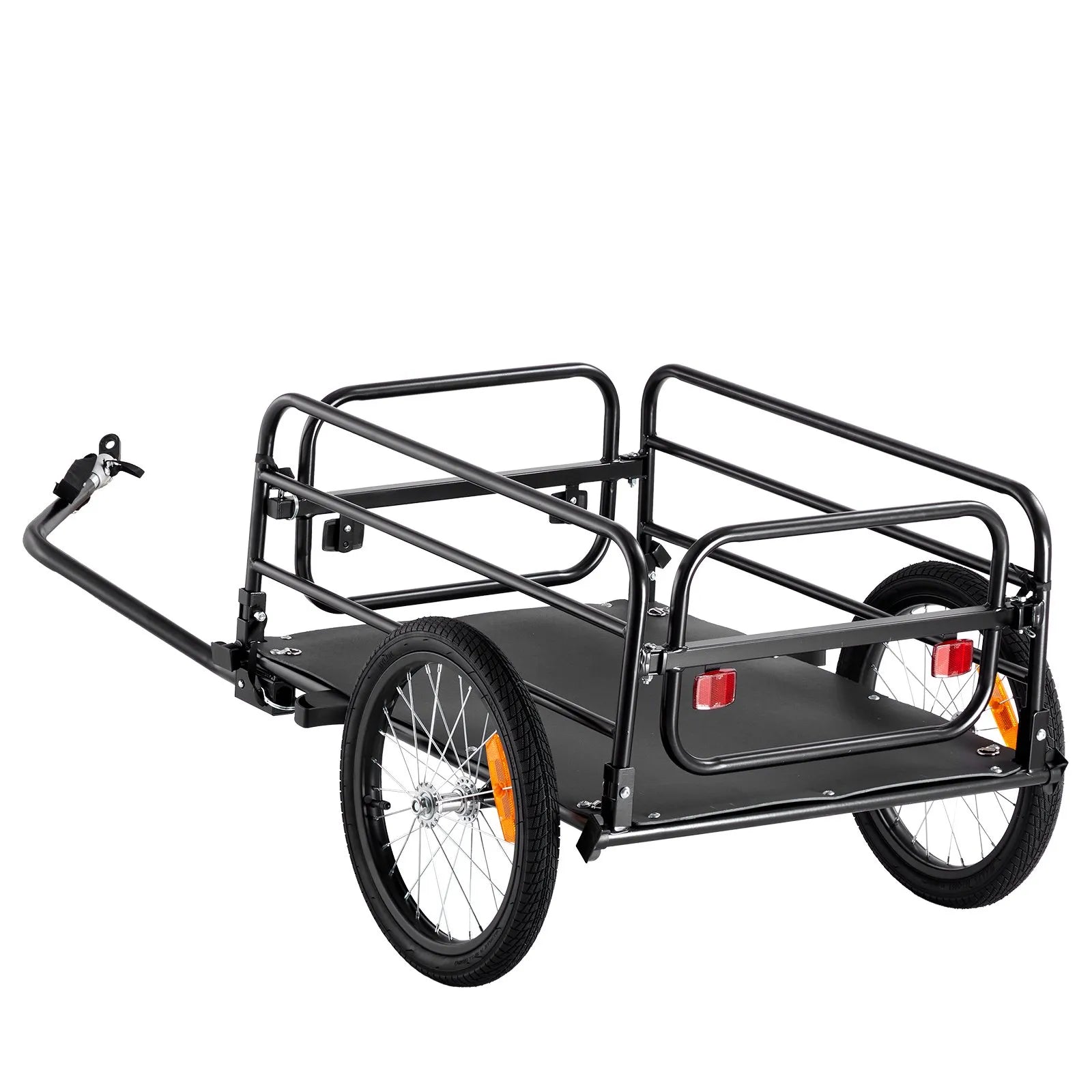 VEVOR Bike Cargo Trailer, 160 lbs Load Capacity, Heavy-Duty Bicycle Wagon Cart, Foldable Compact Storage & Quick Release with Universal Hitch, 16" Wheels, Safe Reflectors, Fits 22"-28" Bike Wheels