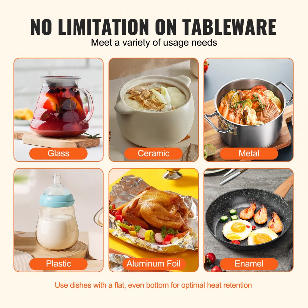 VEVOR Electric Warming Tray Buffet Food Warming w/ Temp Control Stainless Steel 