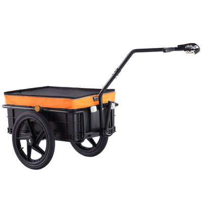 VEVOR Bike Cargo Trailer, 88 lbs Load Capacity, Heavy-Duty Bicycle Wagon Cart, Foldable Compact Storage with Universal Hitch, Waterproof Cover, 16" Wheels, Safe Reflectors, Fits 24"-28" Bike Wheels 