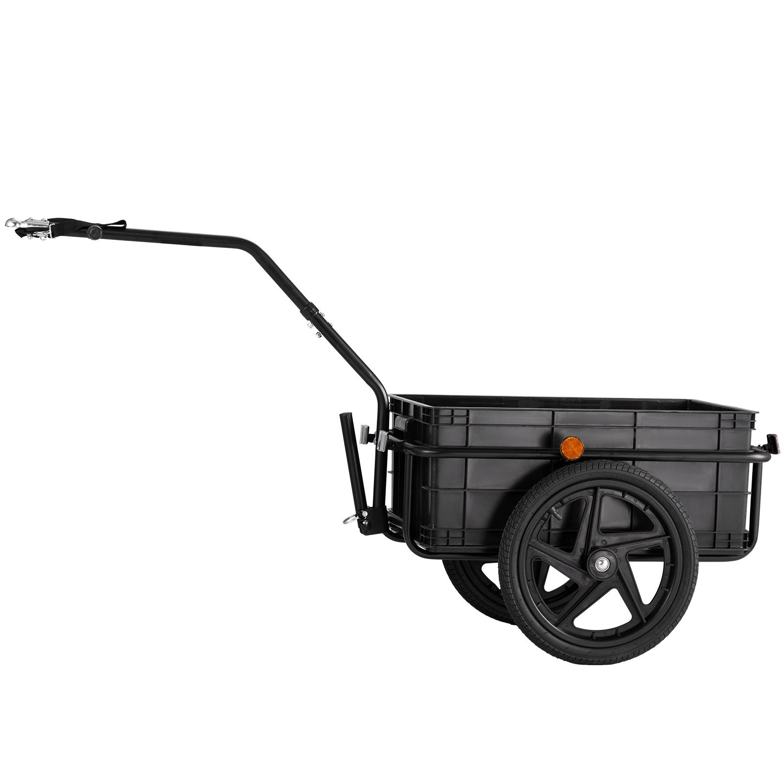 VEVOR Bike Cargo Trailer, 88 lbs Load Capacity, Heavy-Duty Bicycle Wagon Cart, Foldable Compact Storage with Universal Hitch, Waterproof Cover, 16" Wheels, Safe Reflectors, Fits 24"-28" Bike Wheels 