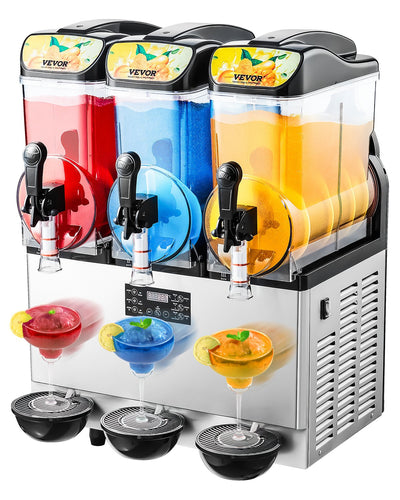 VEVOR Commercial Slushy Machine 15Lx3 Tank Margarita Smoothie Frozen Drink Maker 
