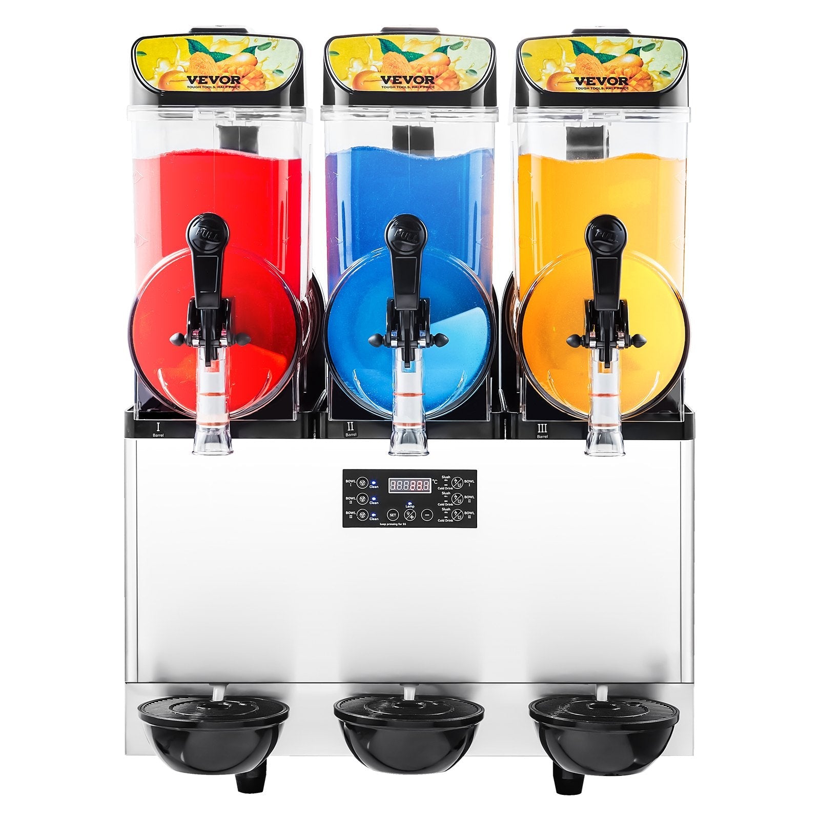 VEVOR Commercial Slushy Machine 15Lx3 Tank Margarita Smoothie Frozen Drink Maker 