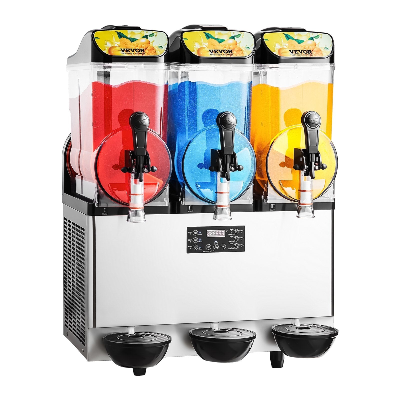 VEVOR Commercial Slushy Machine 15Lx3 Tank Margarita Smoothie Frozen Drink Maker 