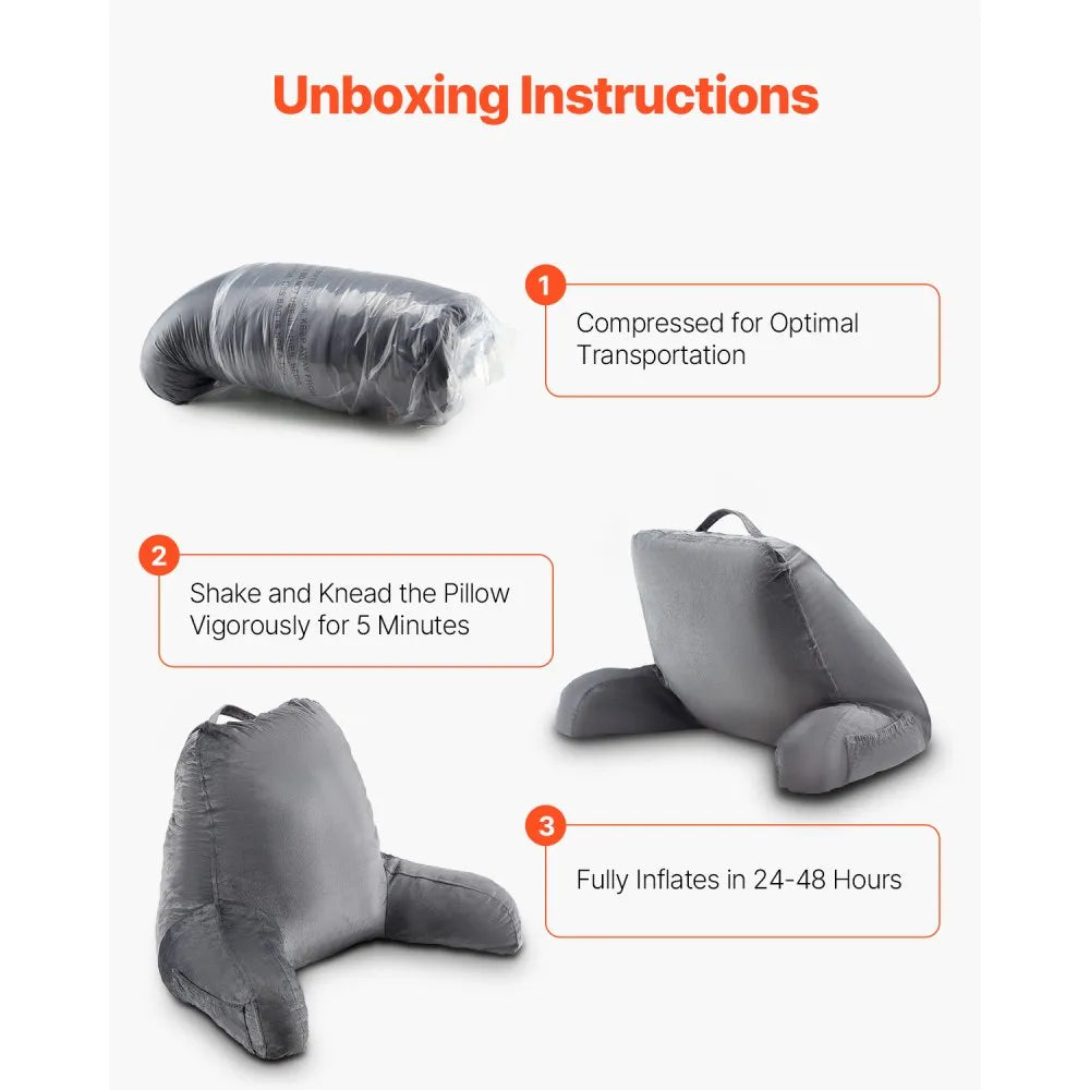 VEVOR Reading Pillow Large Size Bed Pillow with Shredded Memory Foam Washable