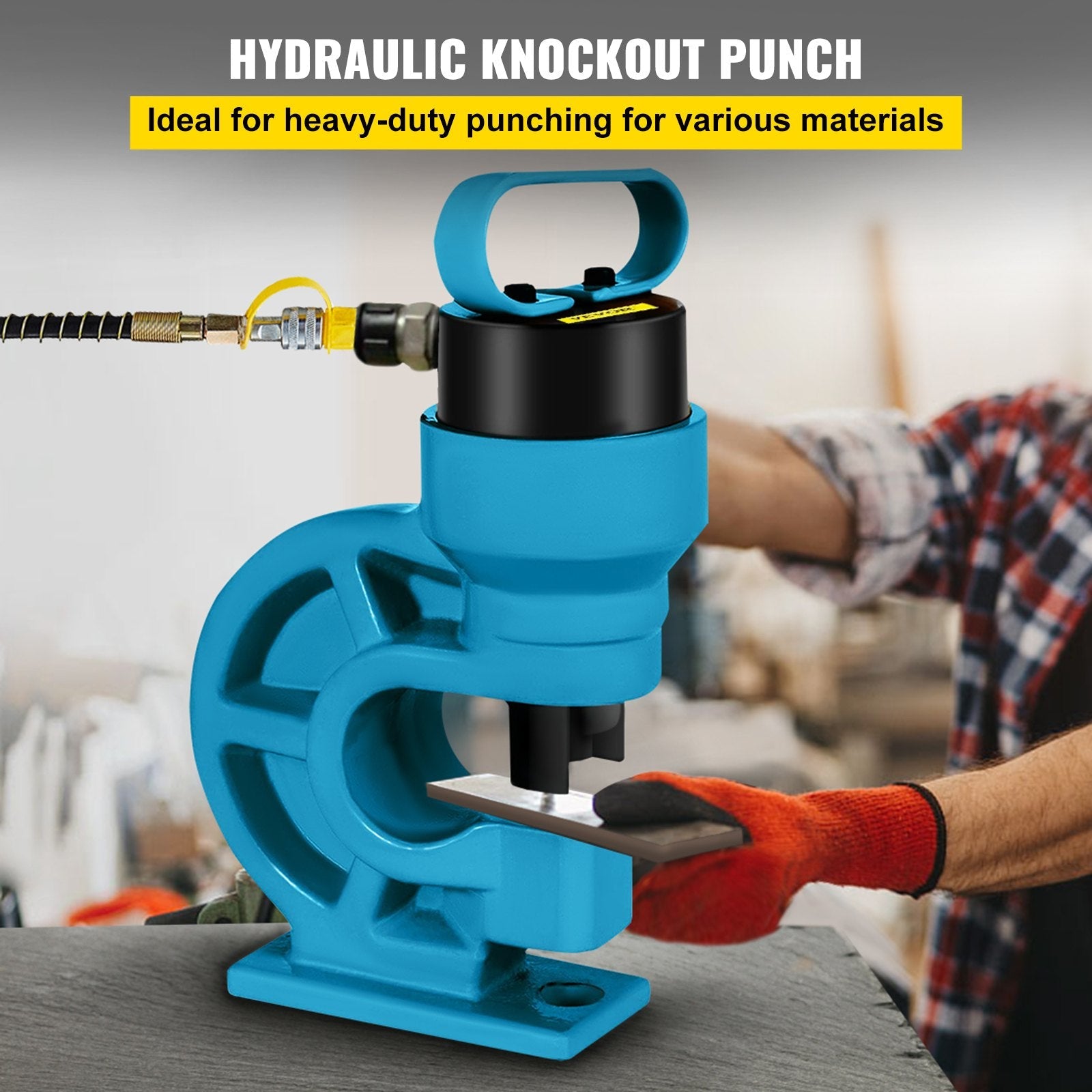VEVOR CH-60 Hydraulic Hole Punching Tool 31T Hole Digger Force Puncher Smooth Hole Puncher for Iron Plate Copper Bar Aluminum Stainless Steel 