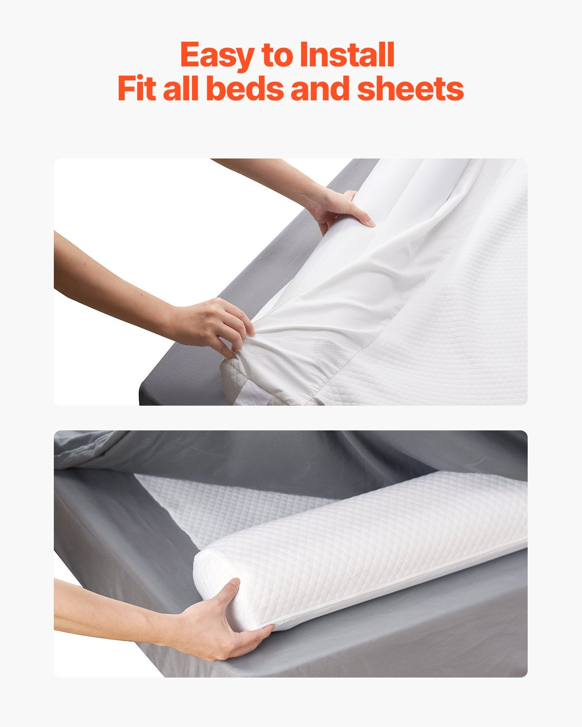 VEVOR Bed Bumper for Toddlers 52 in Inflatable Bed Guard Rail with Flap 2 Packs 